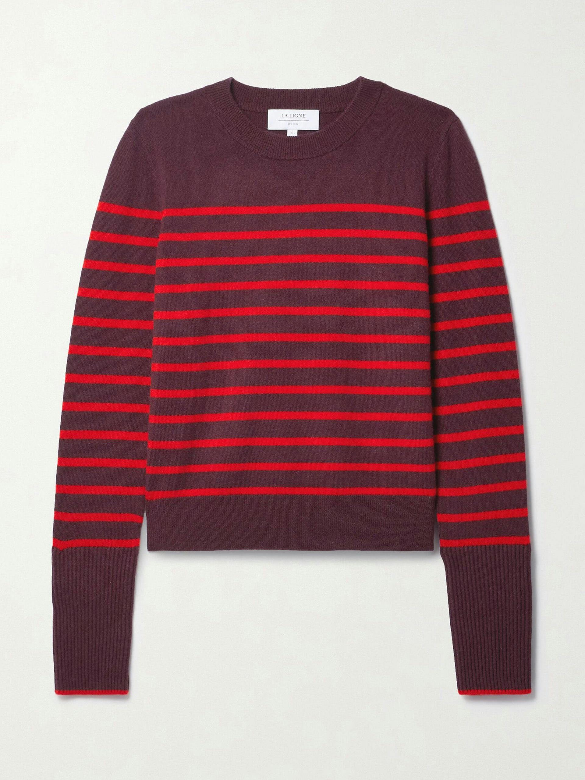 Lean Lines striped cashmere sweater