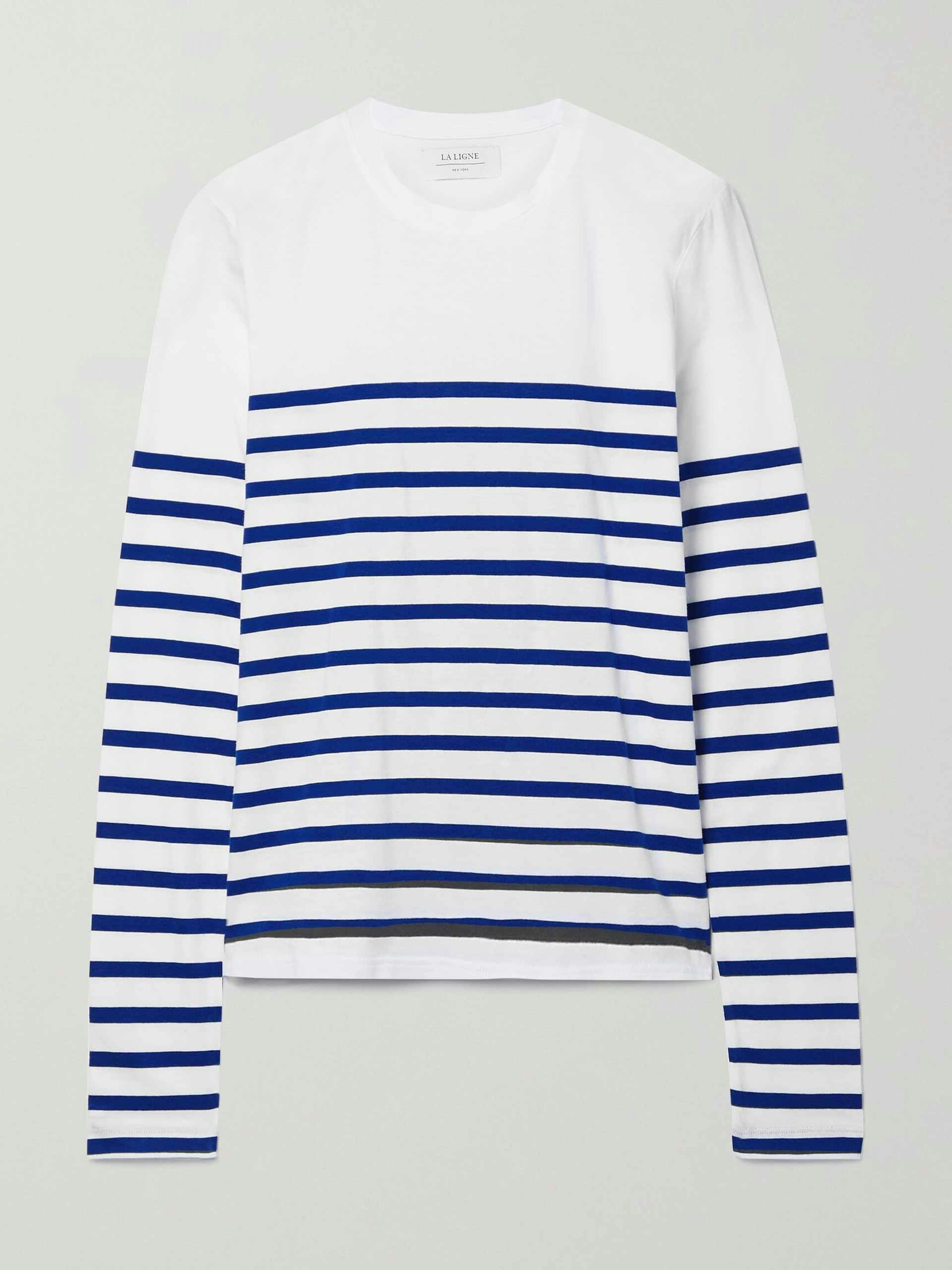 Striped cotton-jersey top
