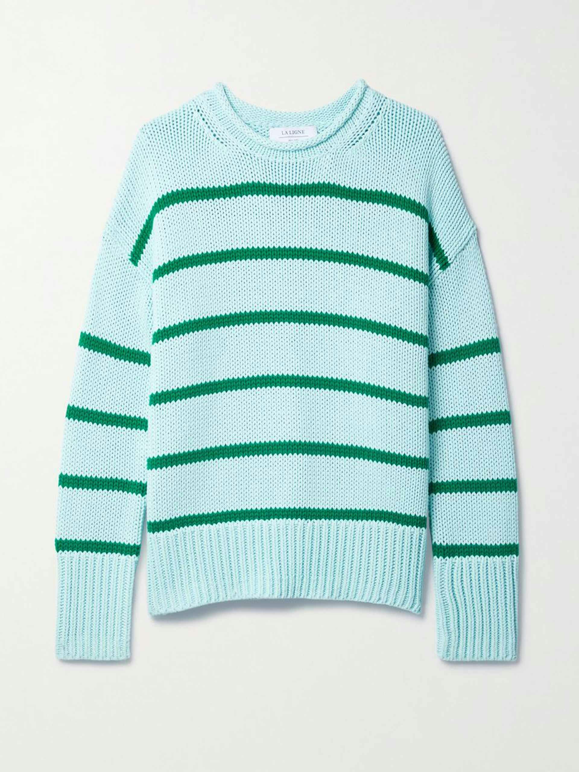 Blue striped cotton sweater