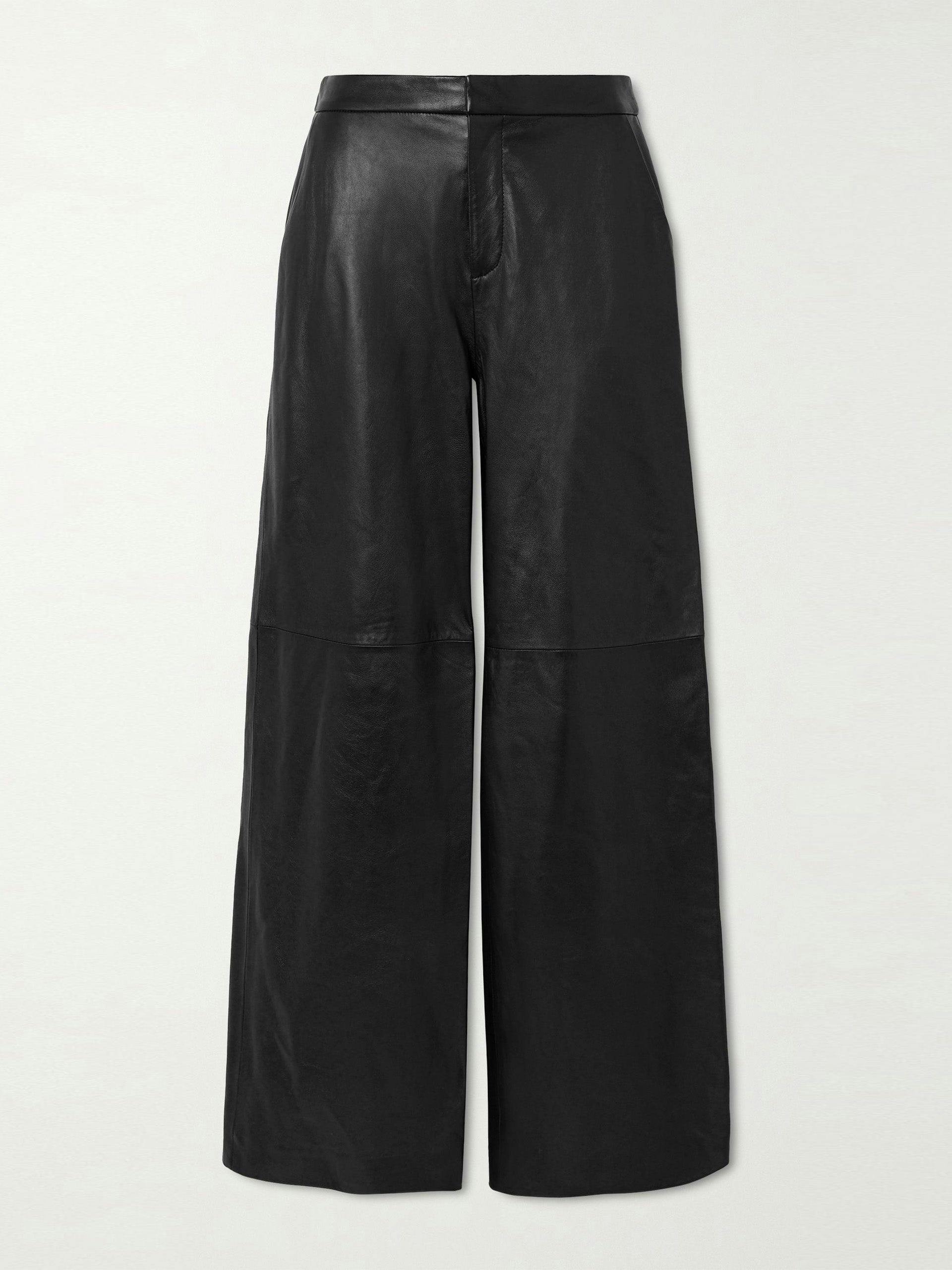 Livvy leather wide-leg pants