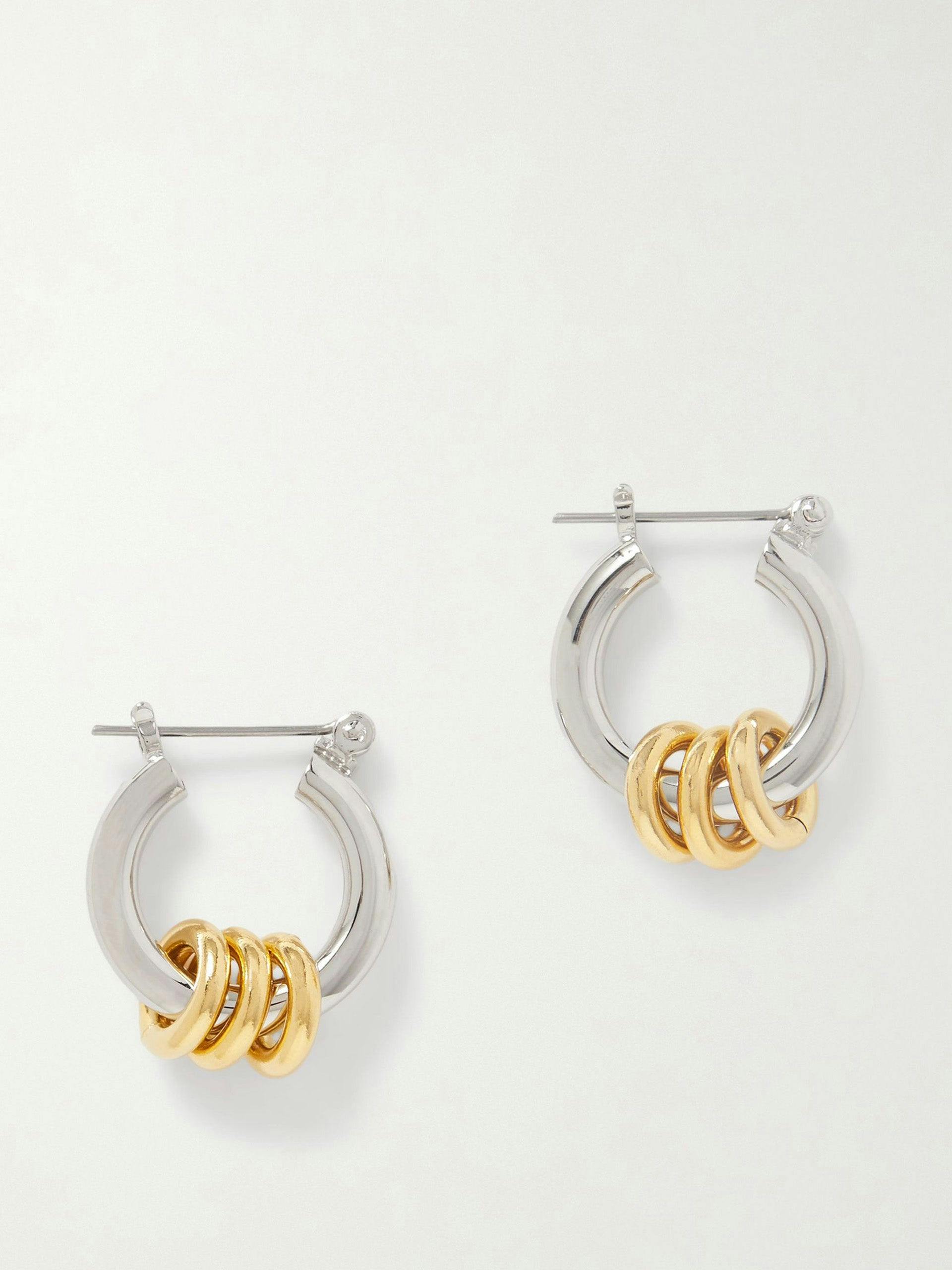 Fillia recycled platinum and gold-plated hoop earrings
