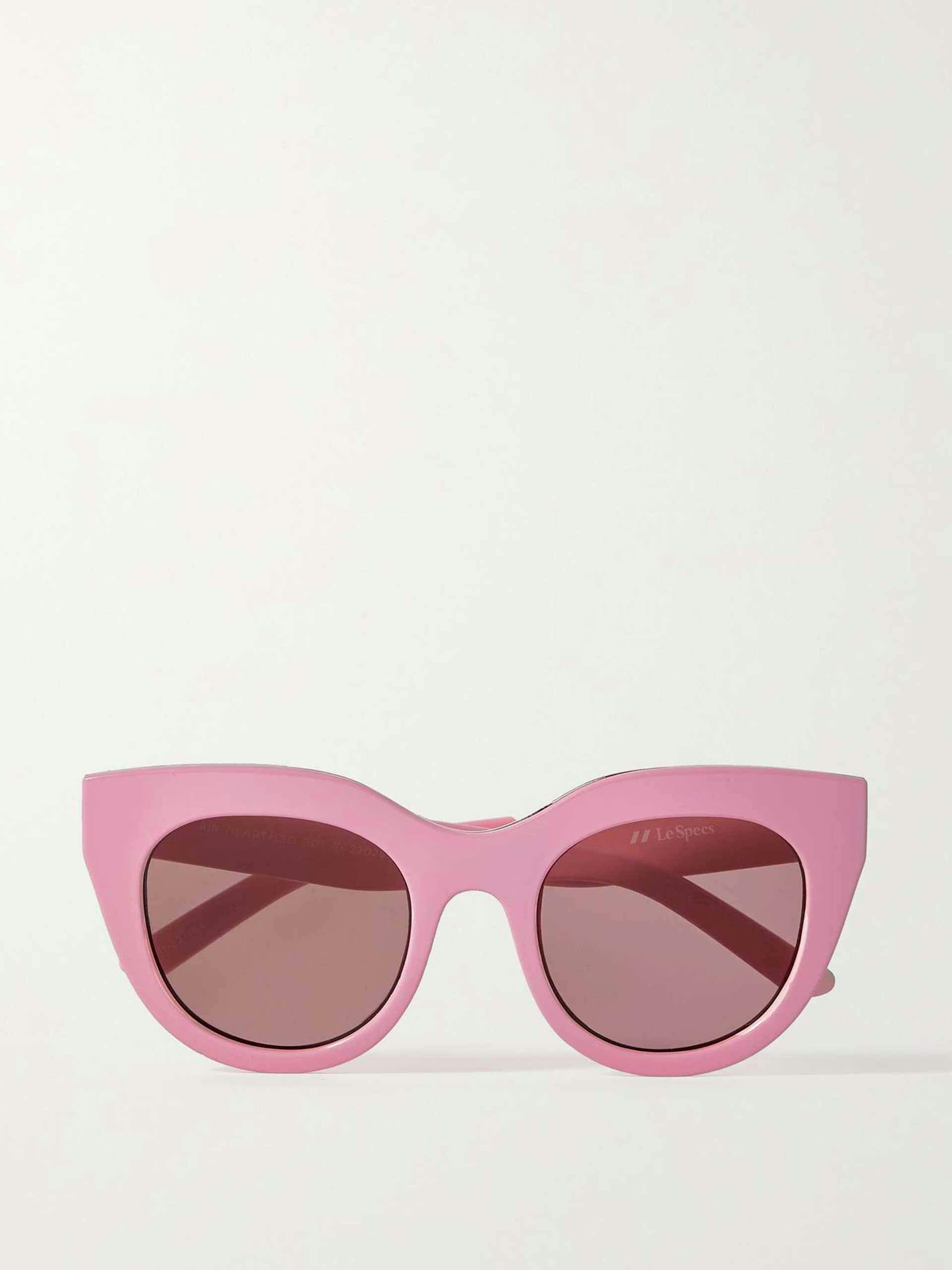 Pink oversized cat-eye acetate sunglasses