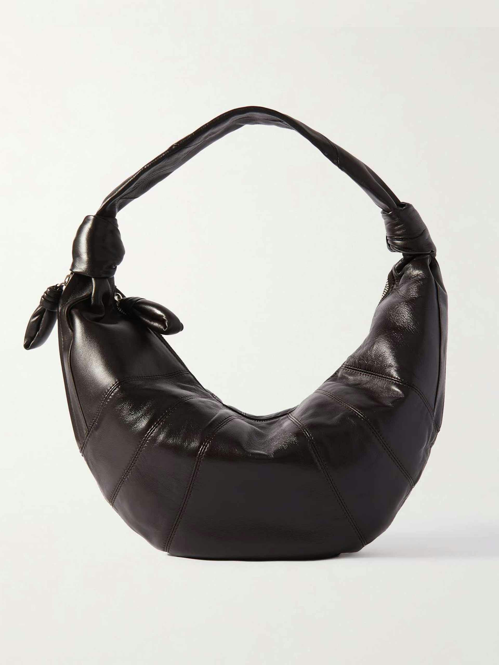 Fortune Croissant knotted leather shoulder bag