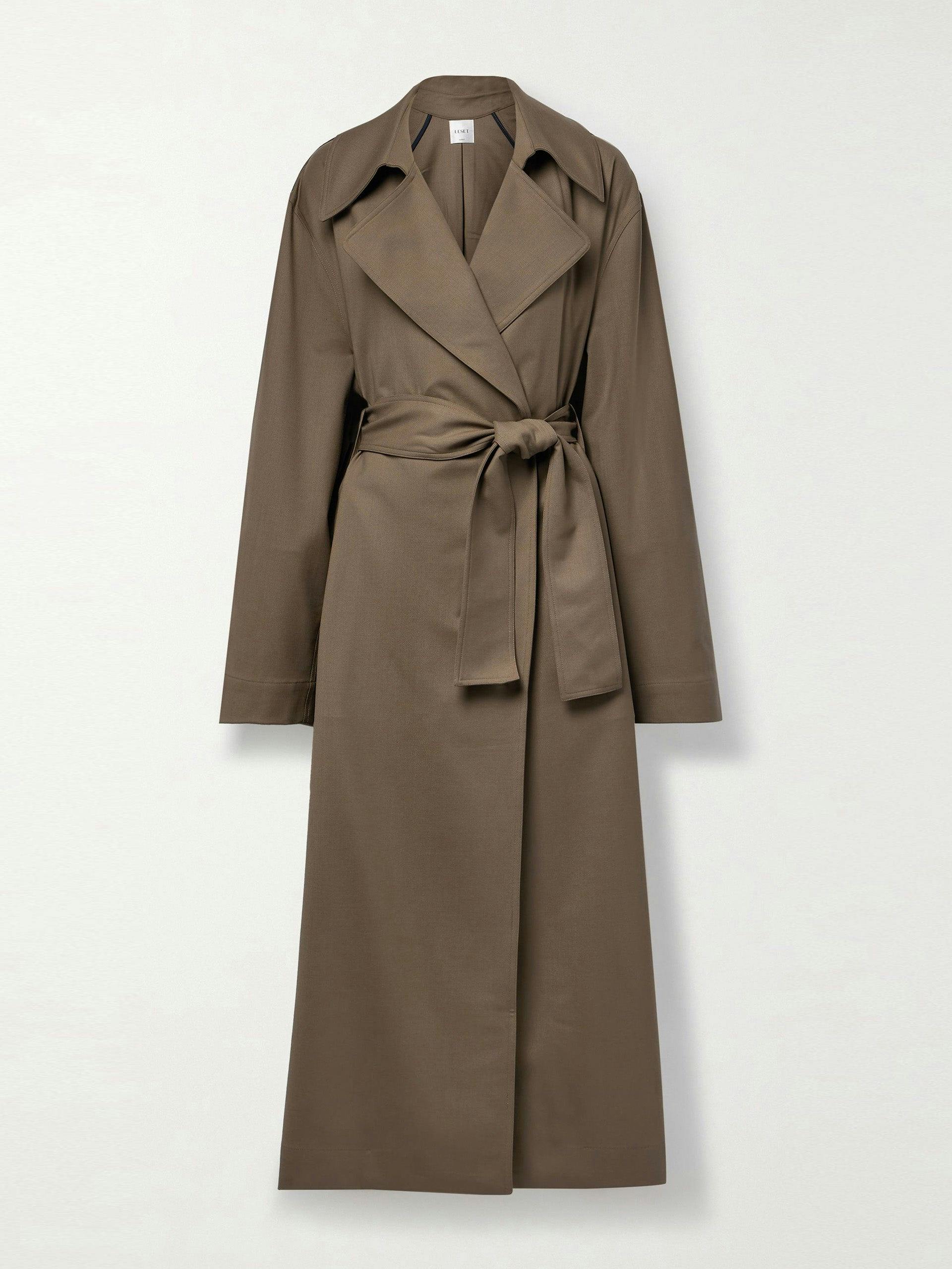 Jane belted wool-blend twill trench coat
