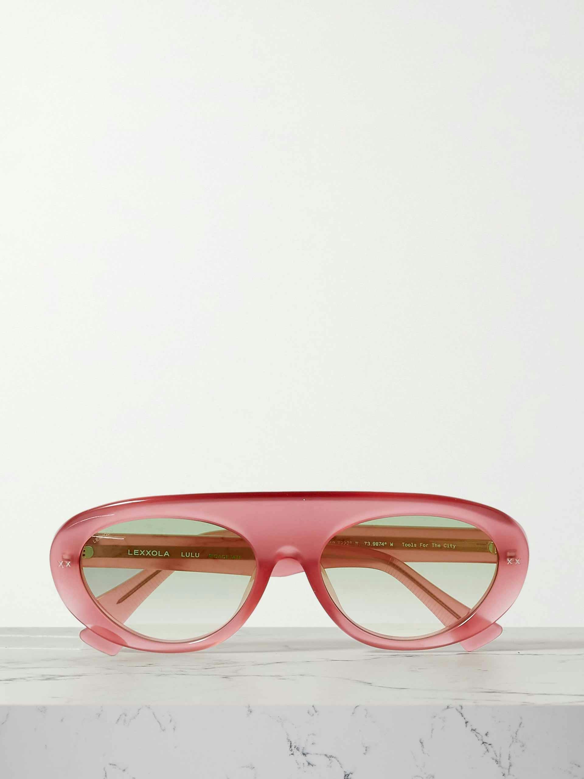 Pink D-frame acetate sunglasses