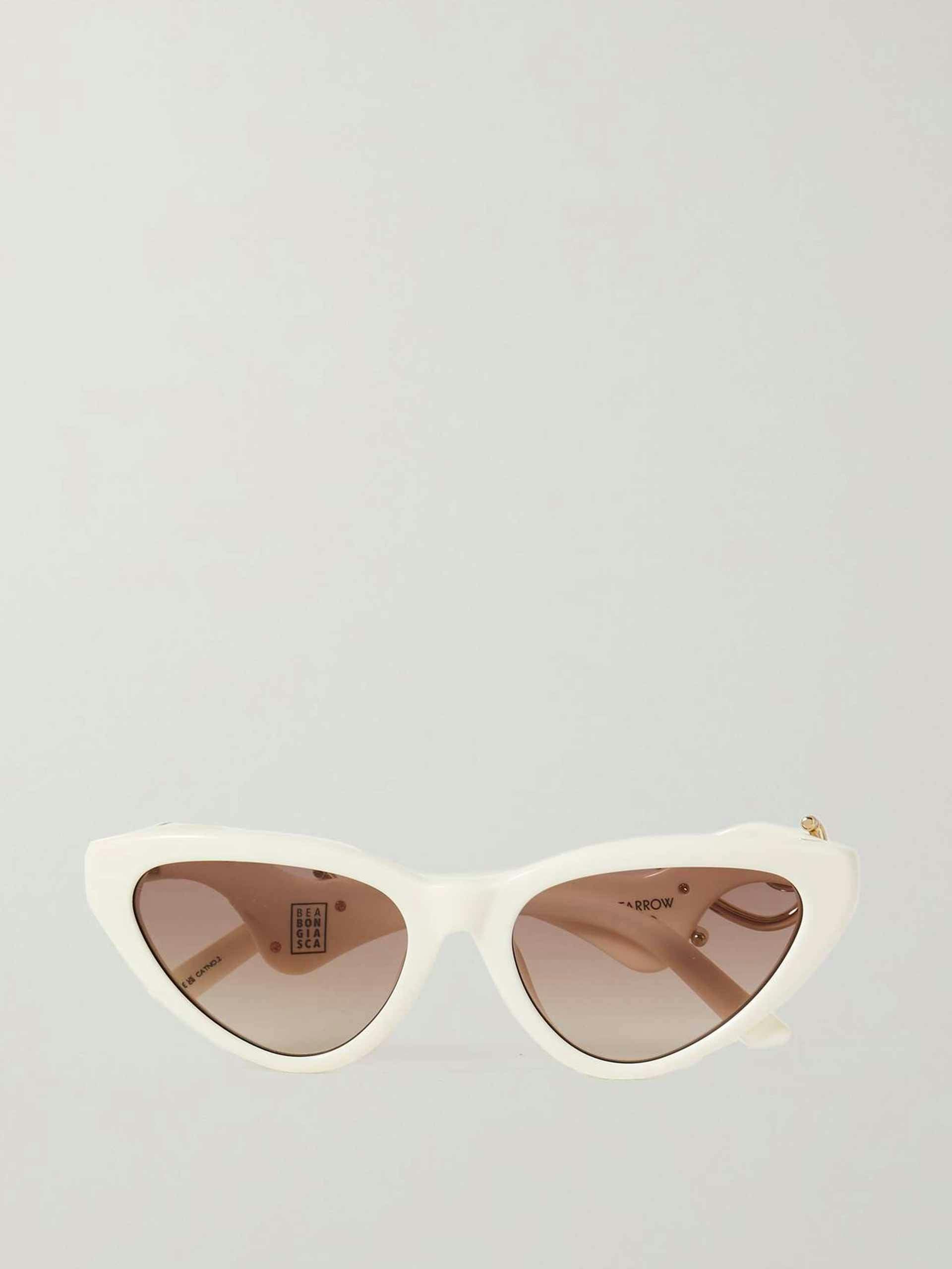 White cat-eye acetate sunglasses