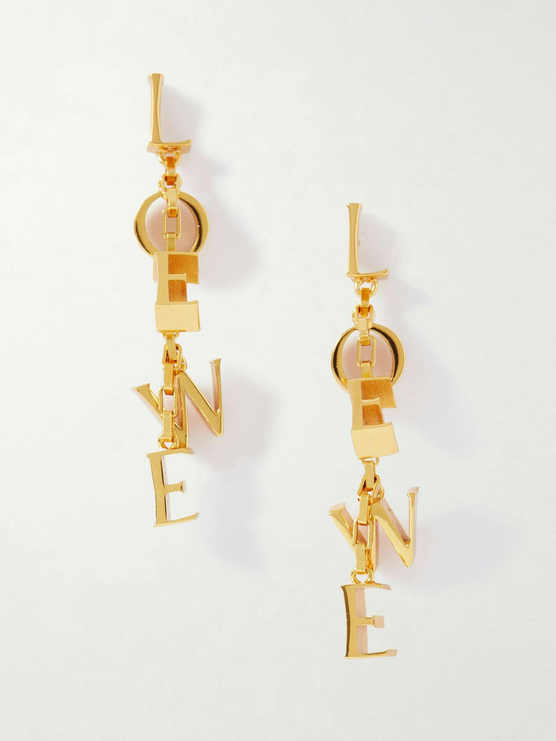 Gold-plated drop earrings