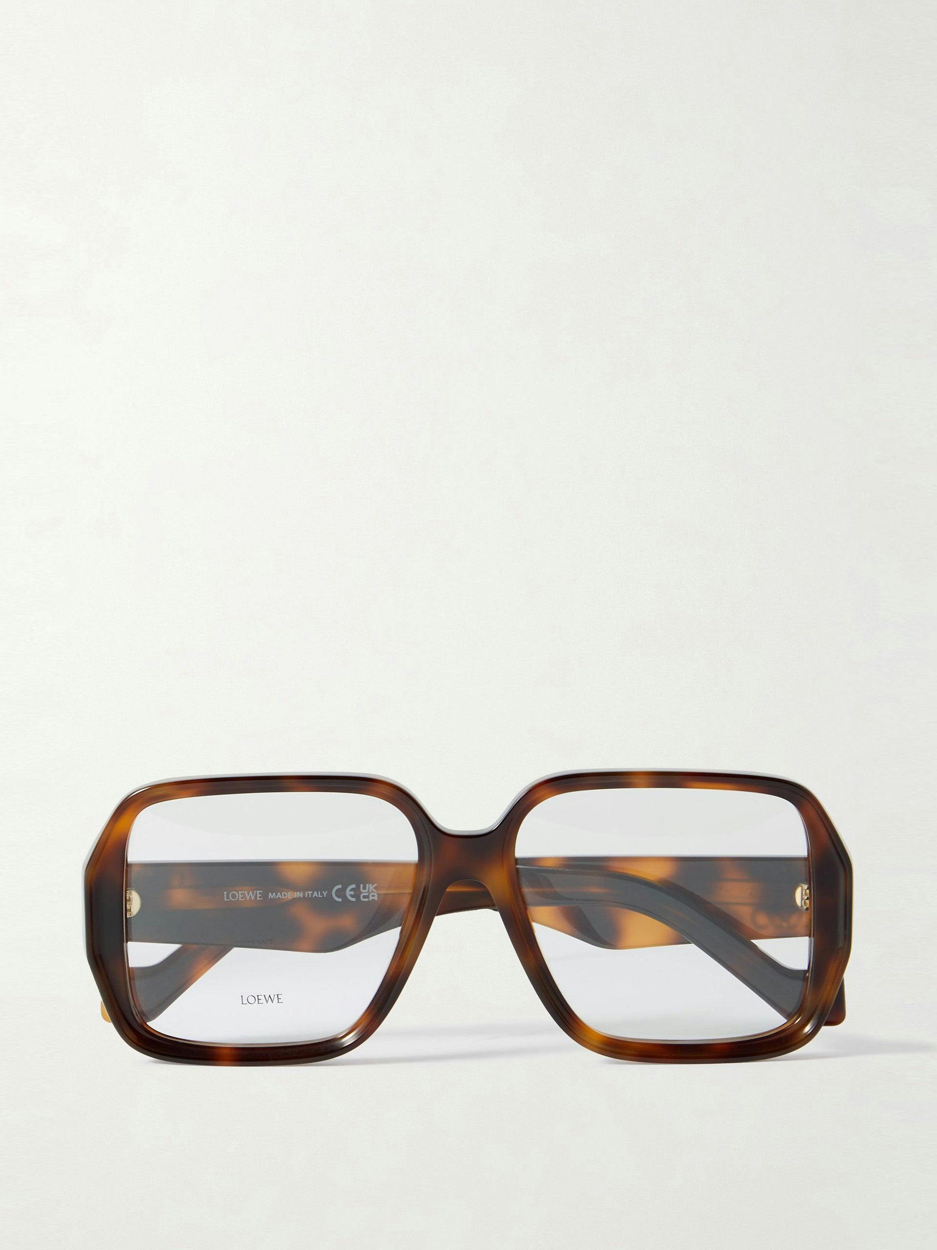 Anagram square-frame tortoiseshell acetate optical glasses