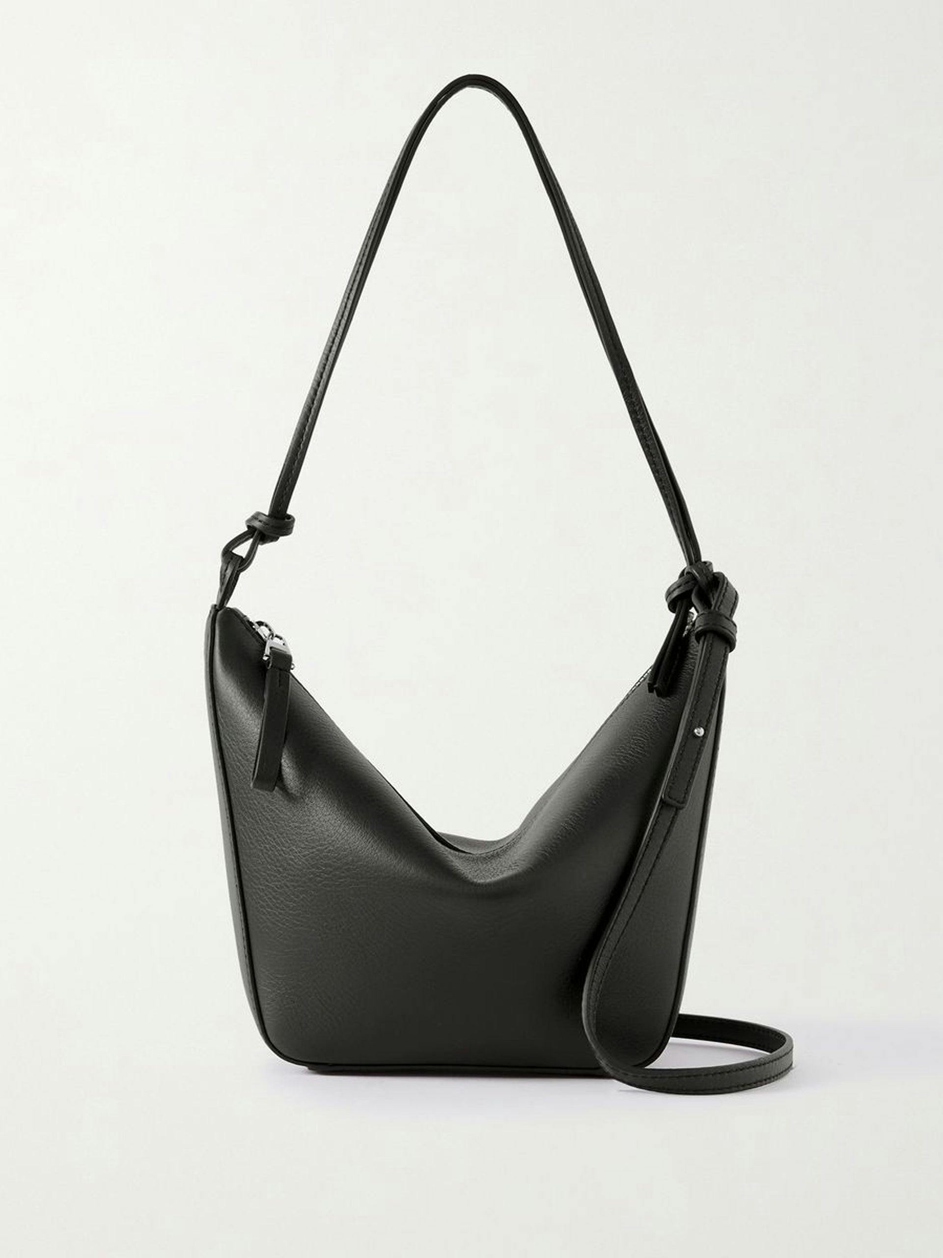 Black mini leather shoulder bag