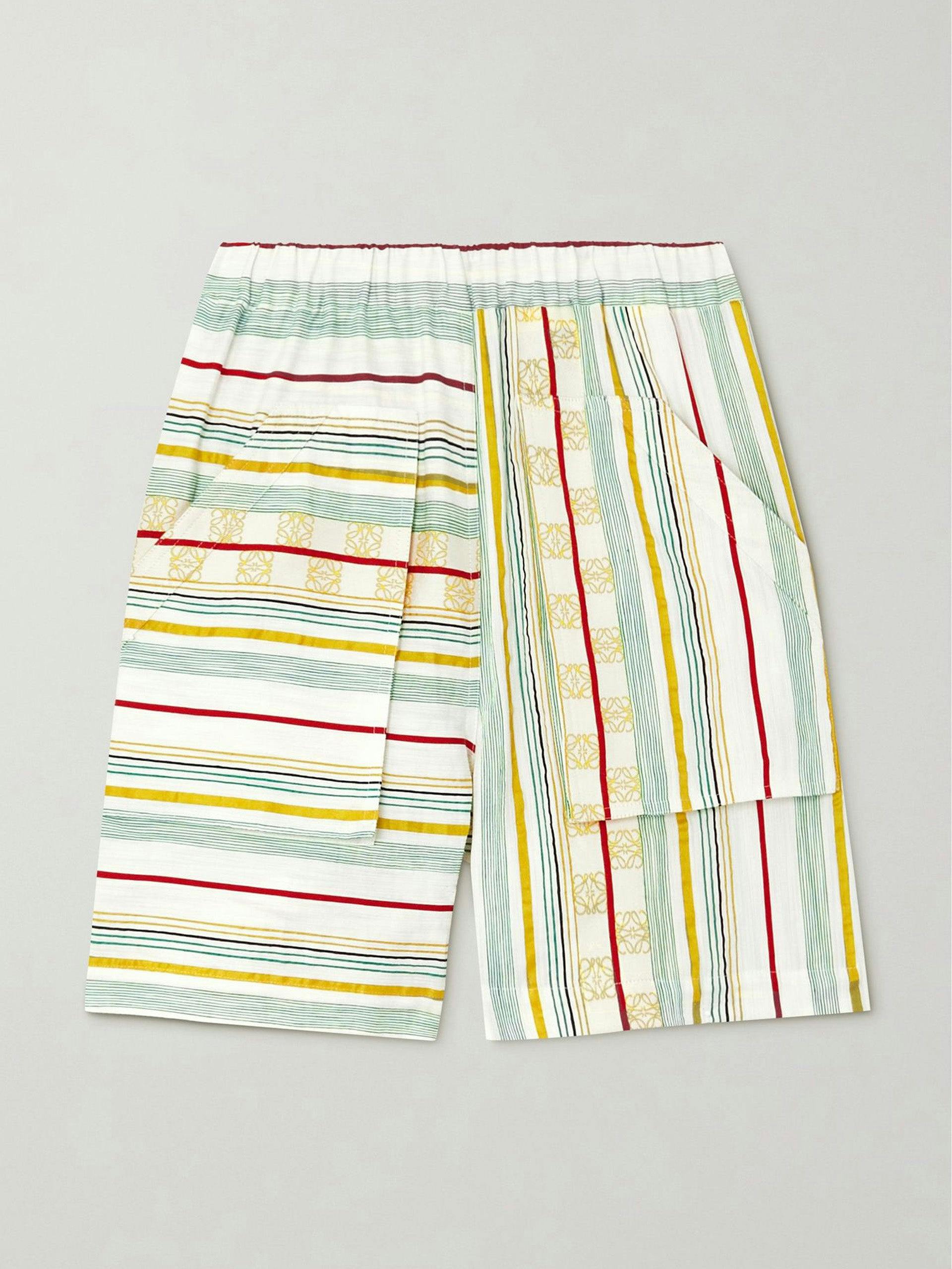 Multi-coloured striped shorts