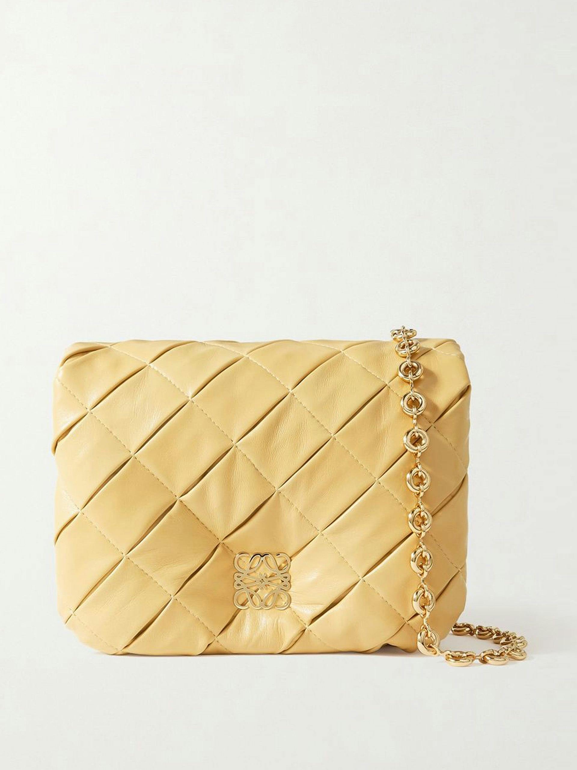 Puffer goya quilted padded leather down shoulder bag