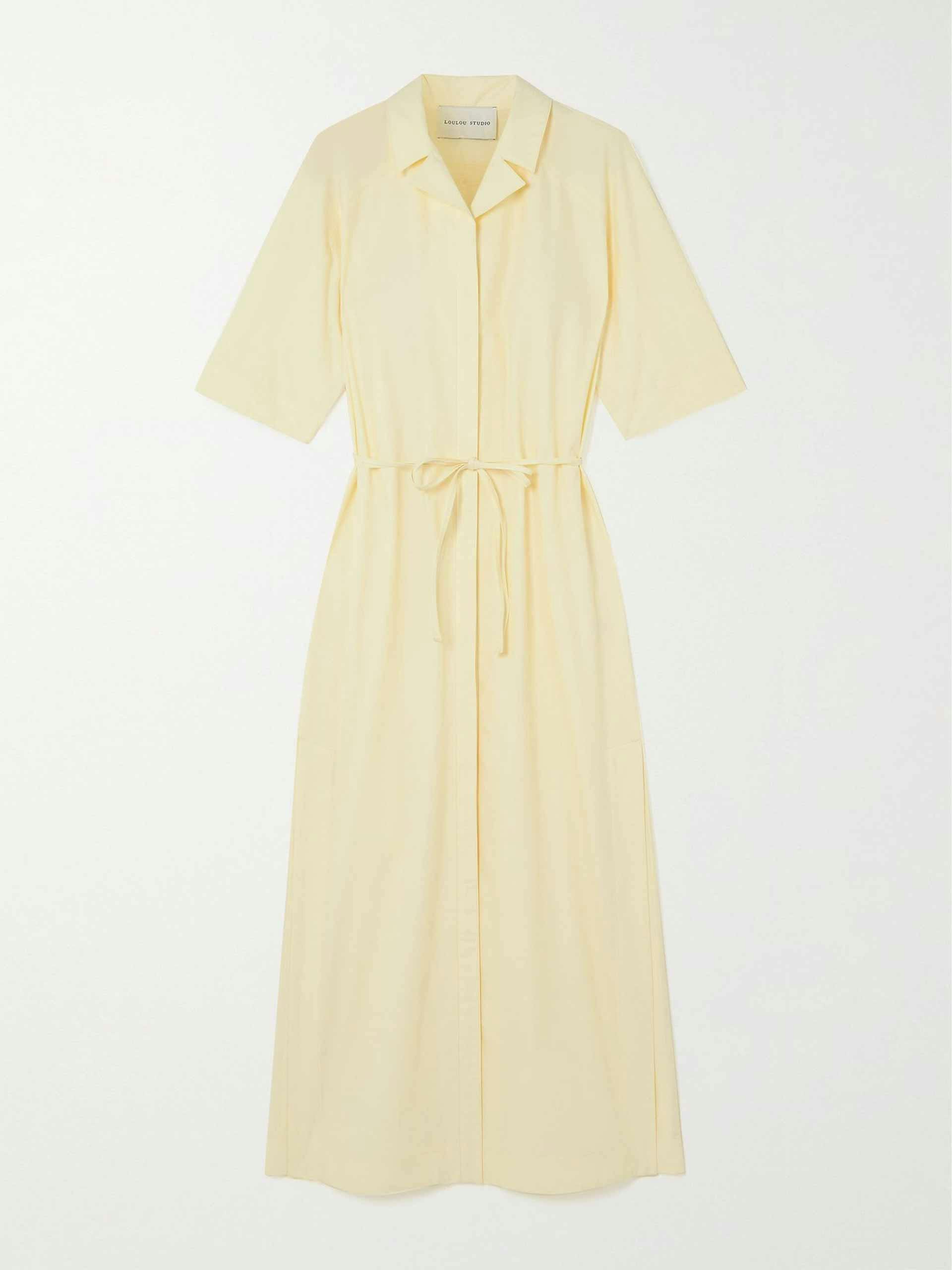Cream organic cotton-poplin shirt dress