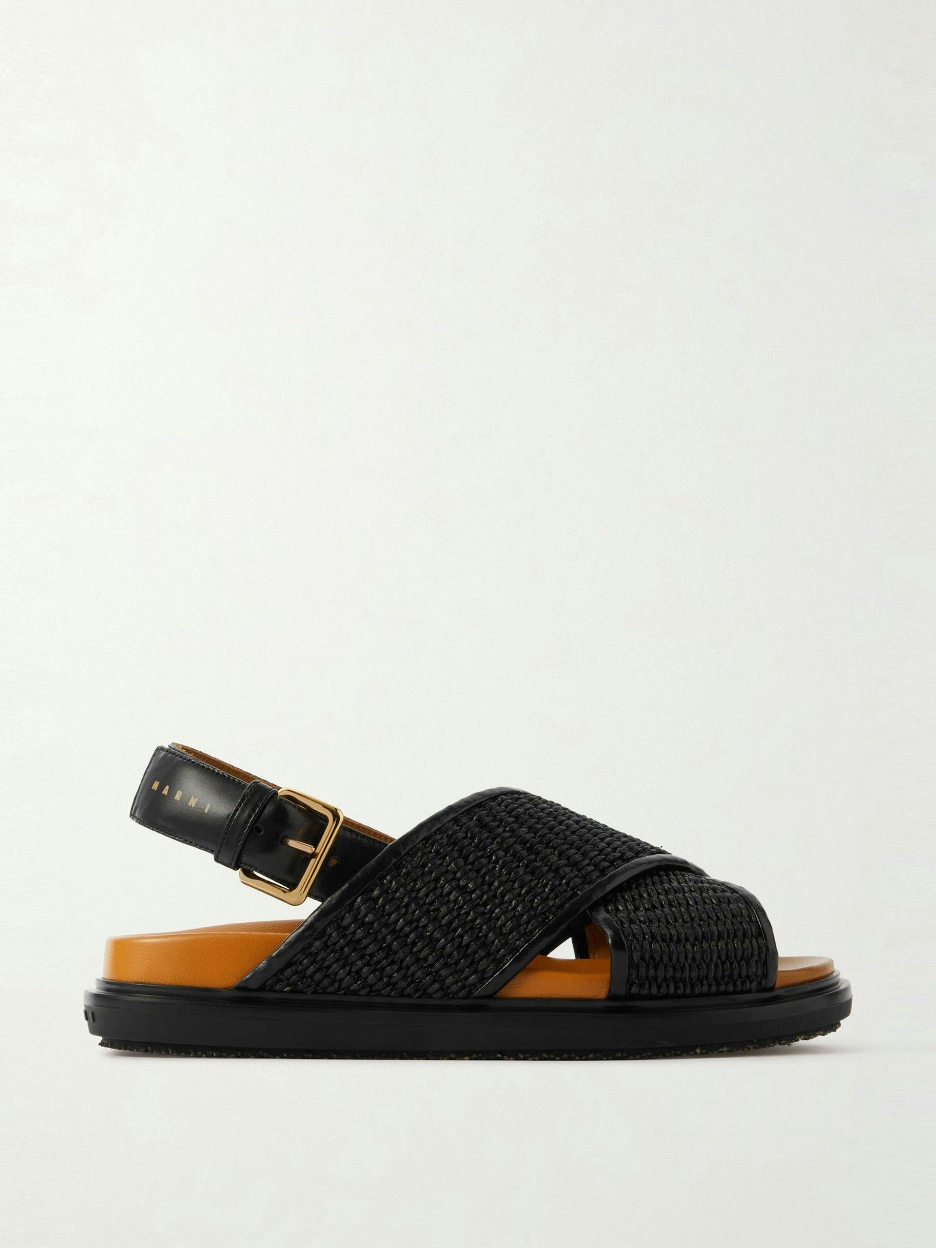 Fussbett raffia and leather slingback sandals