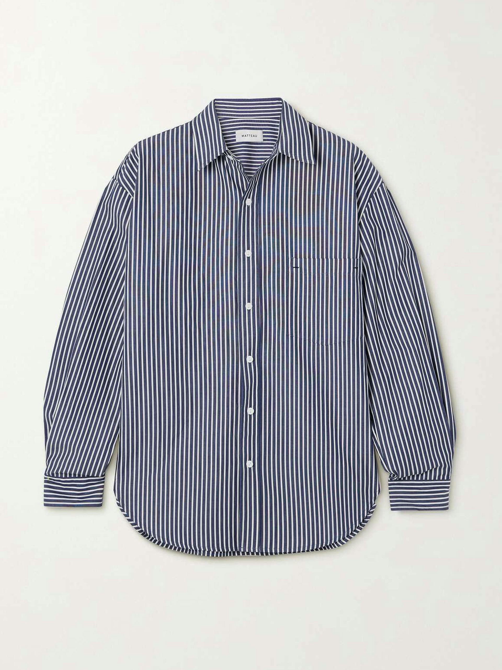 Striped organic cotton-poplin shirt