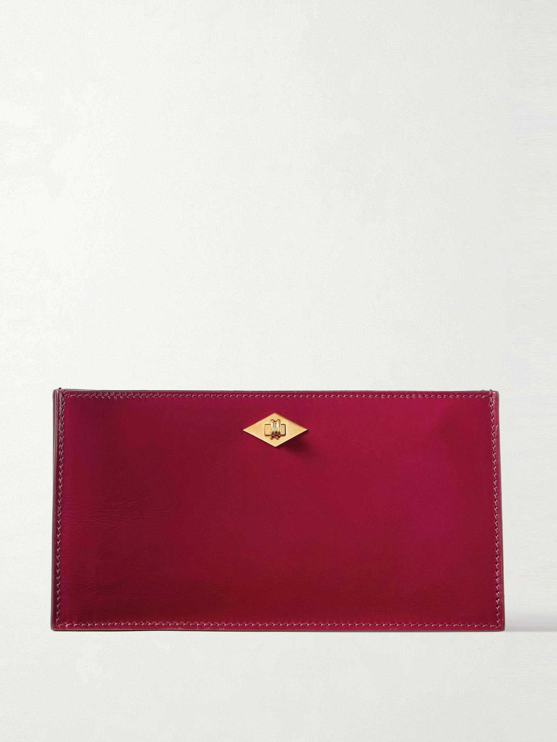 Ease glossed-leather clutch bag