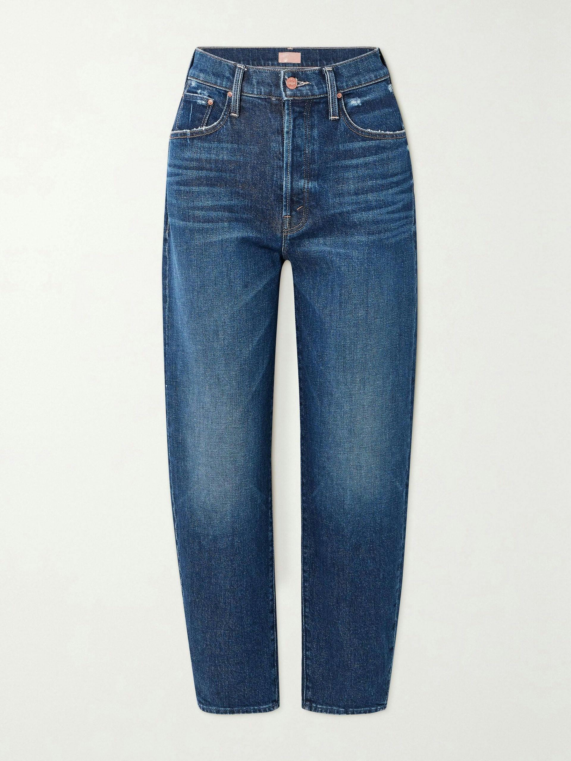 The Curbside Flood frayed cropped high-rise tapered jeans