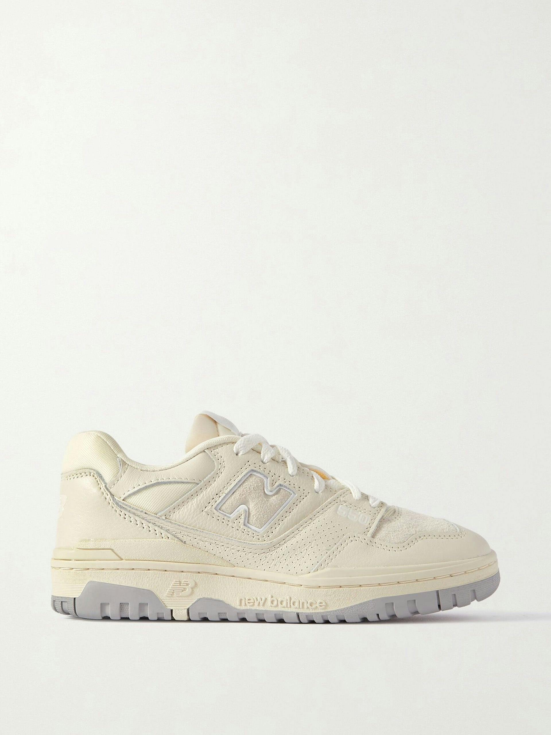 550 suede and mesh-trimmed leather sneakers