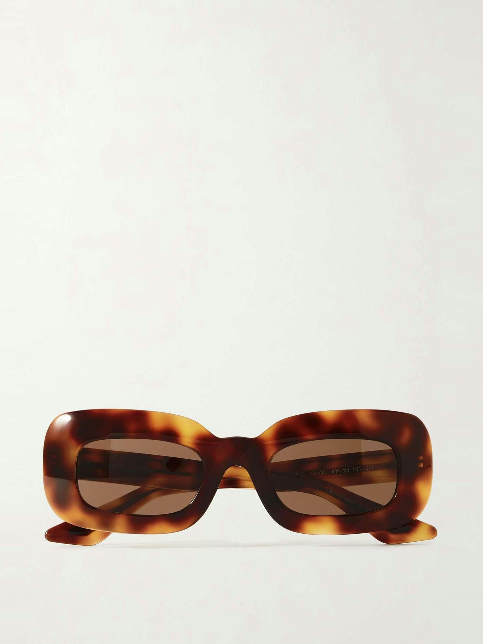 1966C oversized rectangular-frame tortoiseshell acetate sunglasses