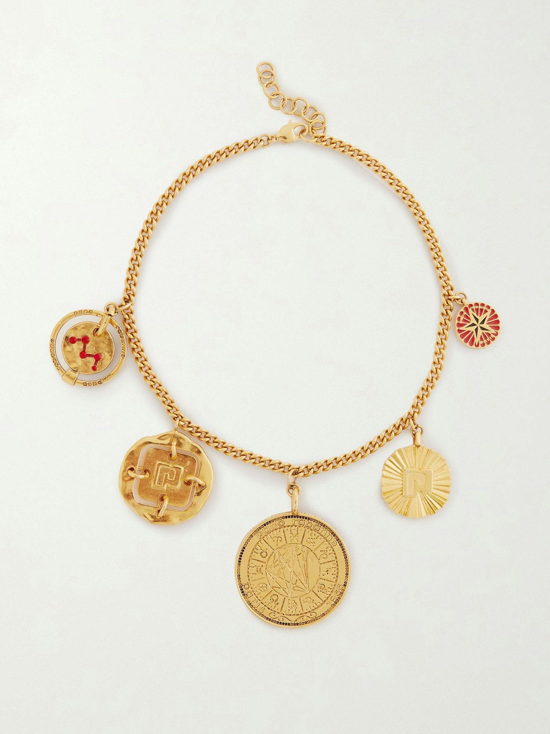 Gold-tone and enamel necklace