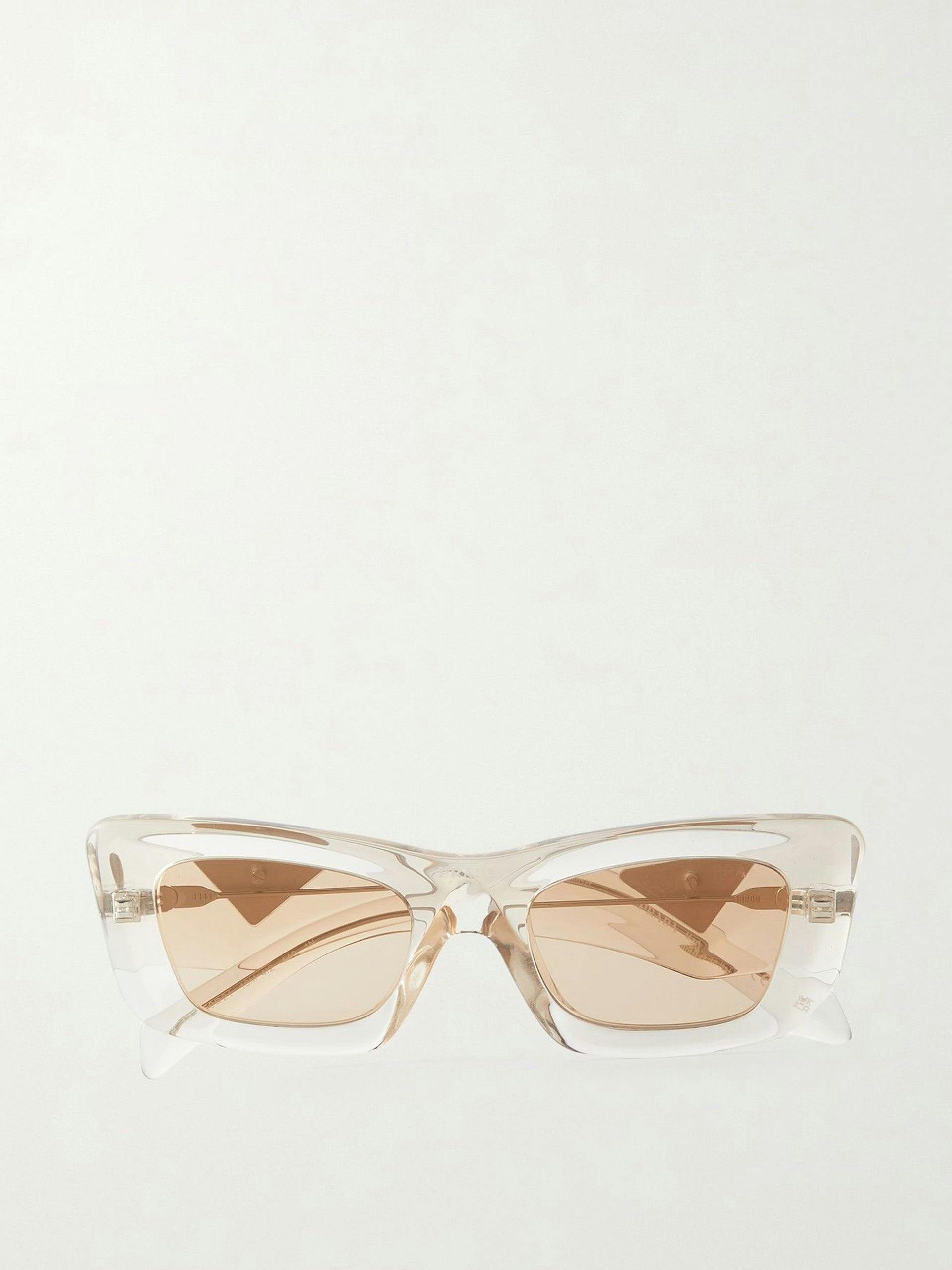Neutral square-frame acetate sunglasses