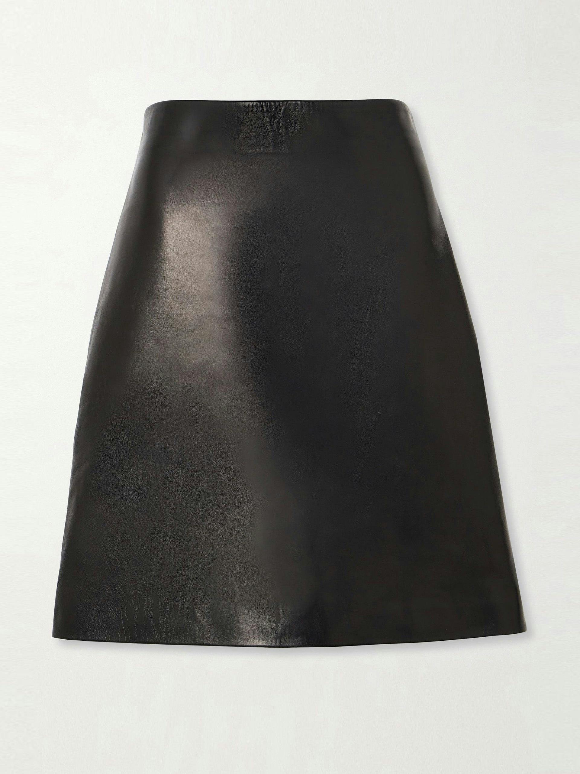 Adele leather midi skirt