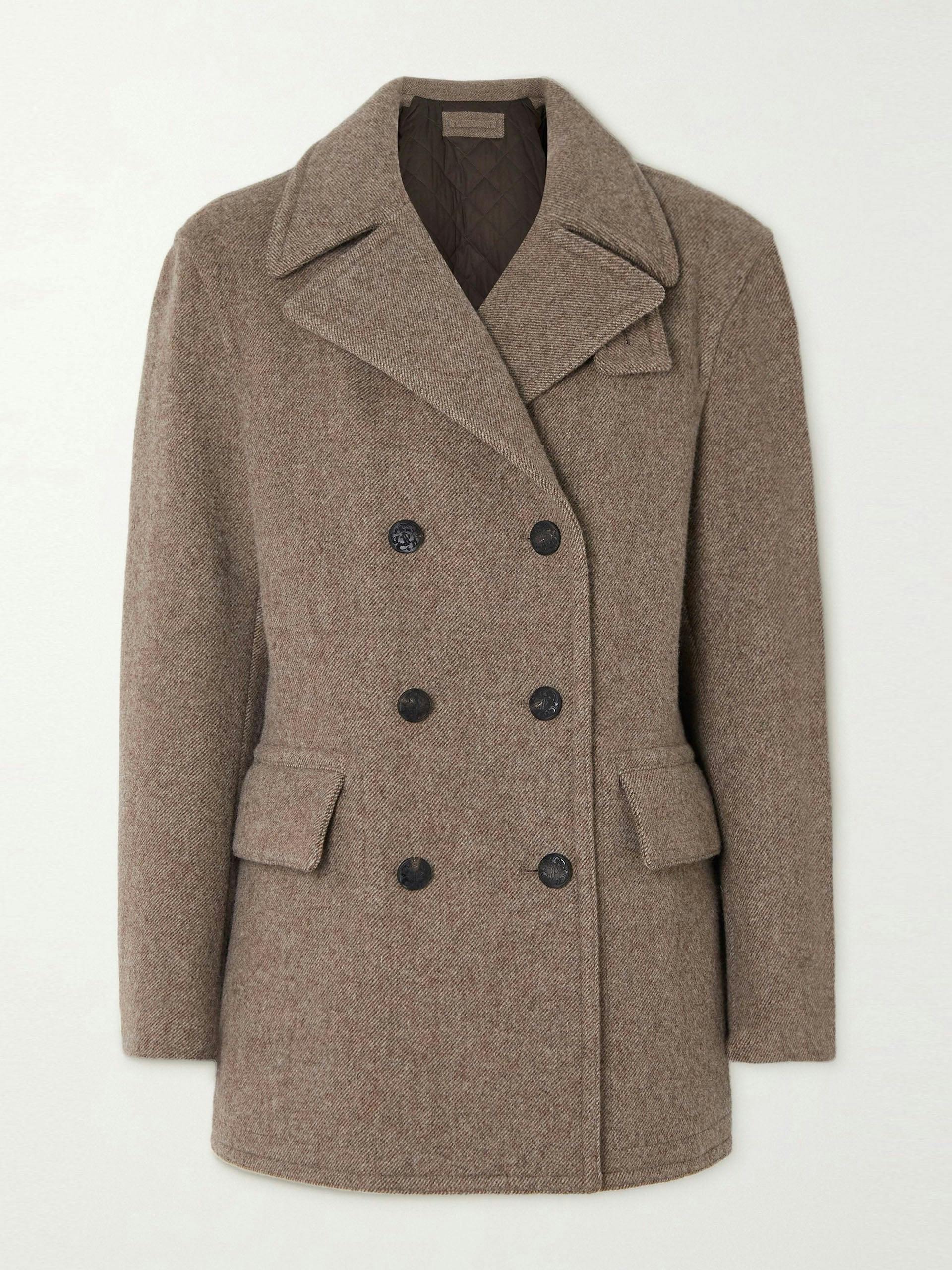 Hyde double-breasted wool-twill coat
