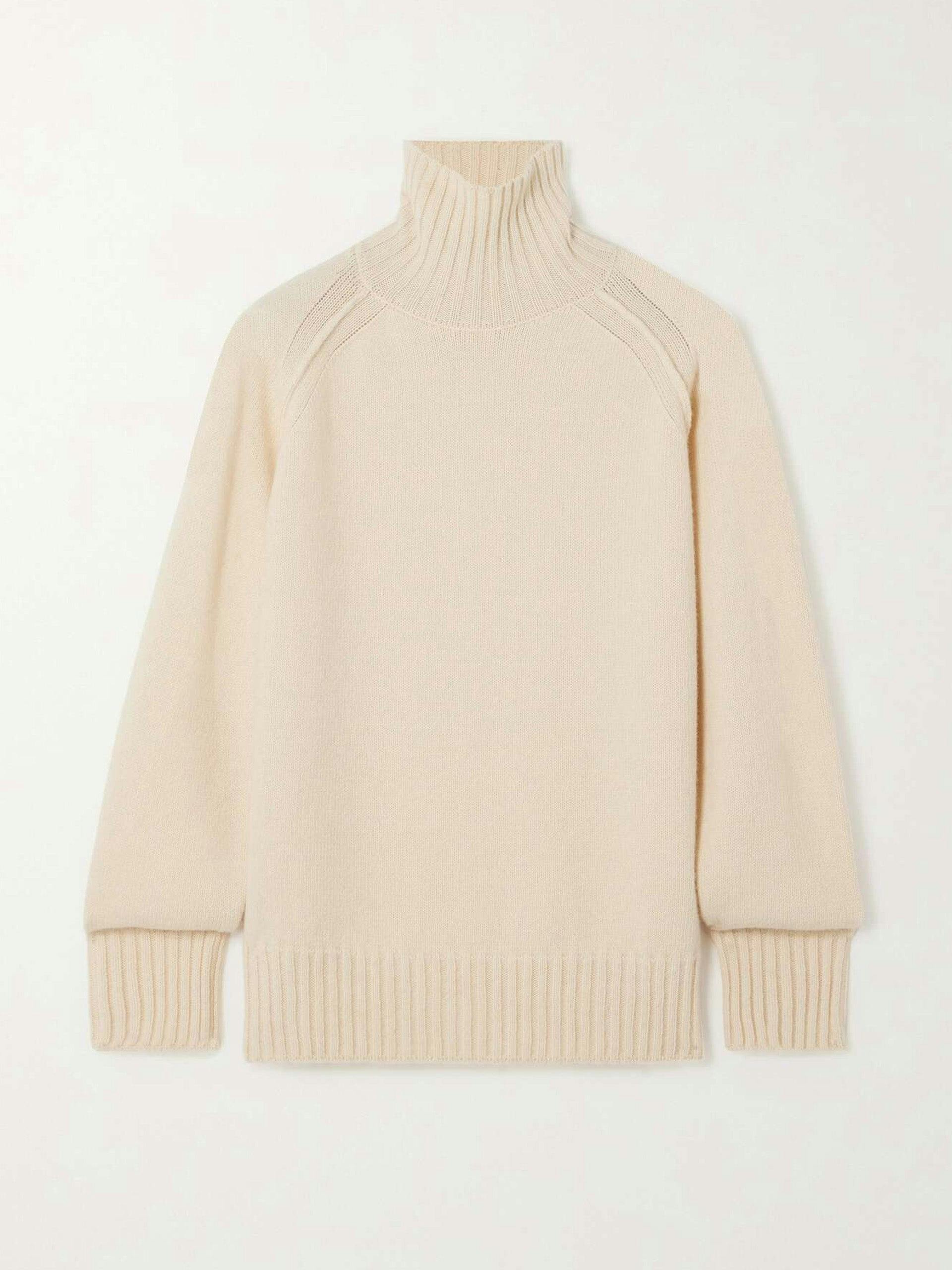 Merino wool and cashmere-blend turtleneck sweater