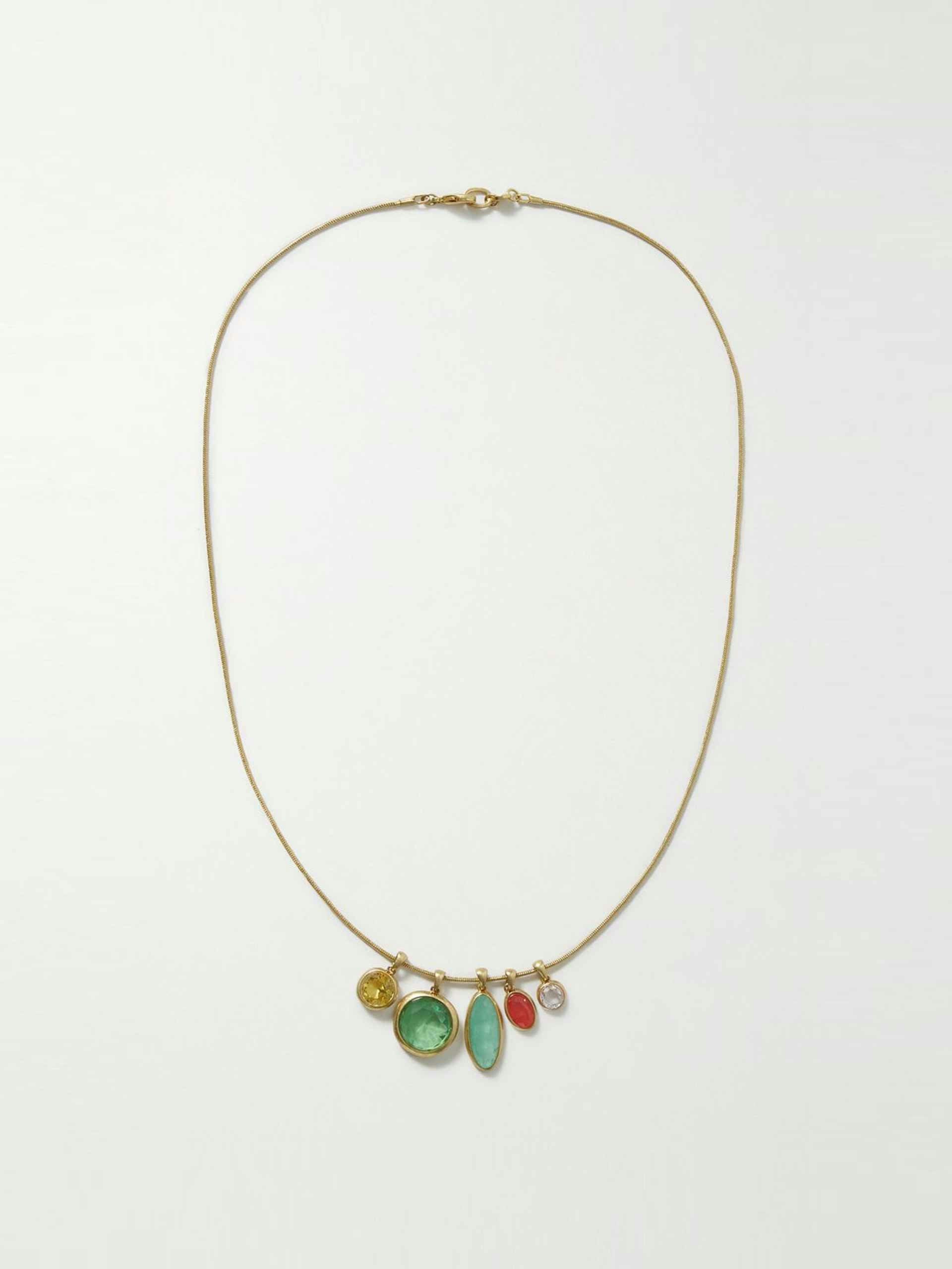 Gold-plated crystal necklace
