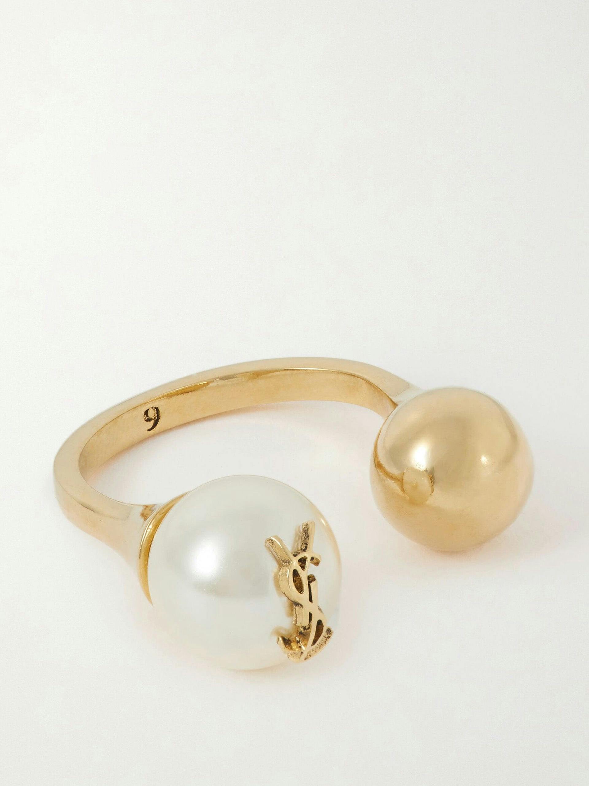 Cassandre gold-tone faux pearl ring
