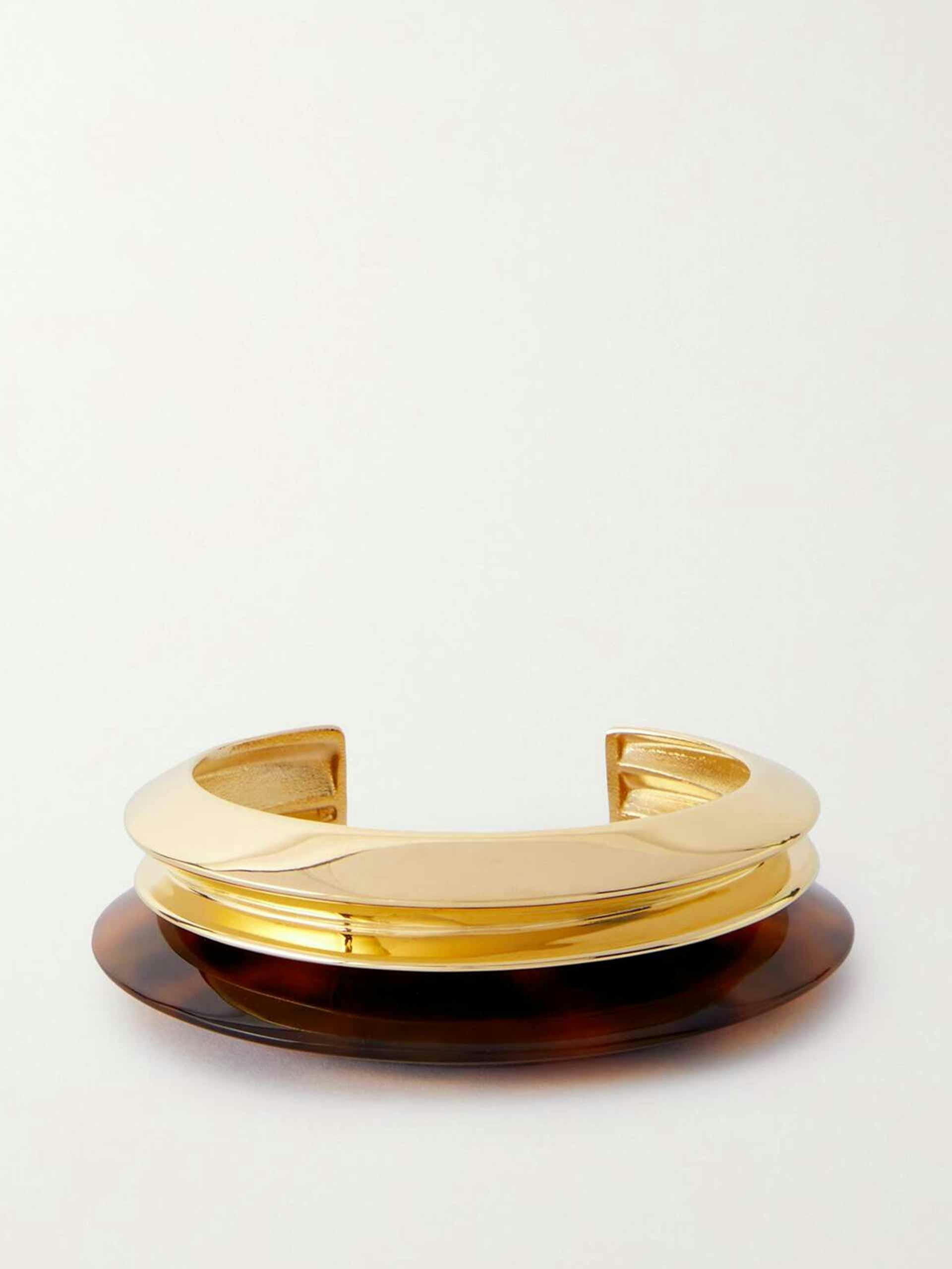 Duet gold-tone and resin cuff