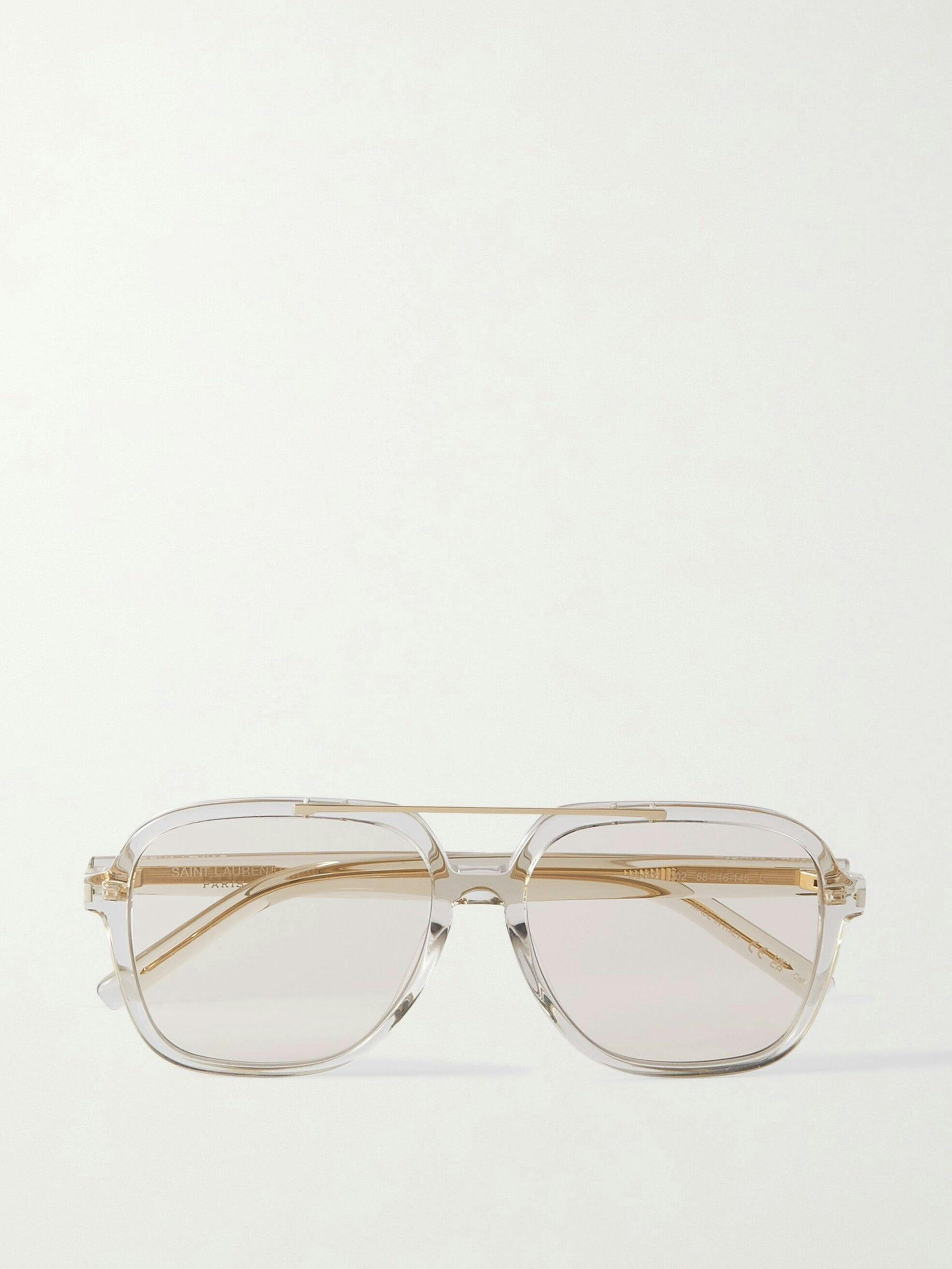Aviator-style acetate sunglasses
