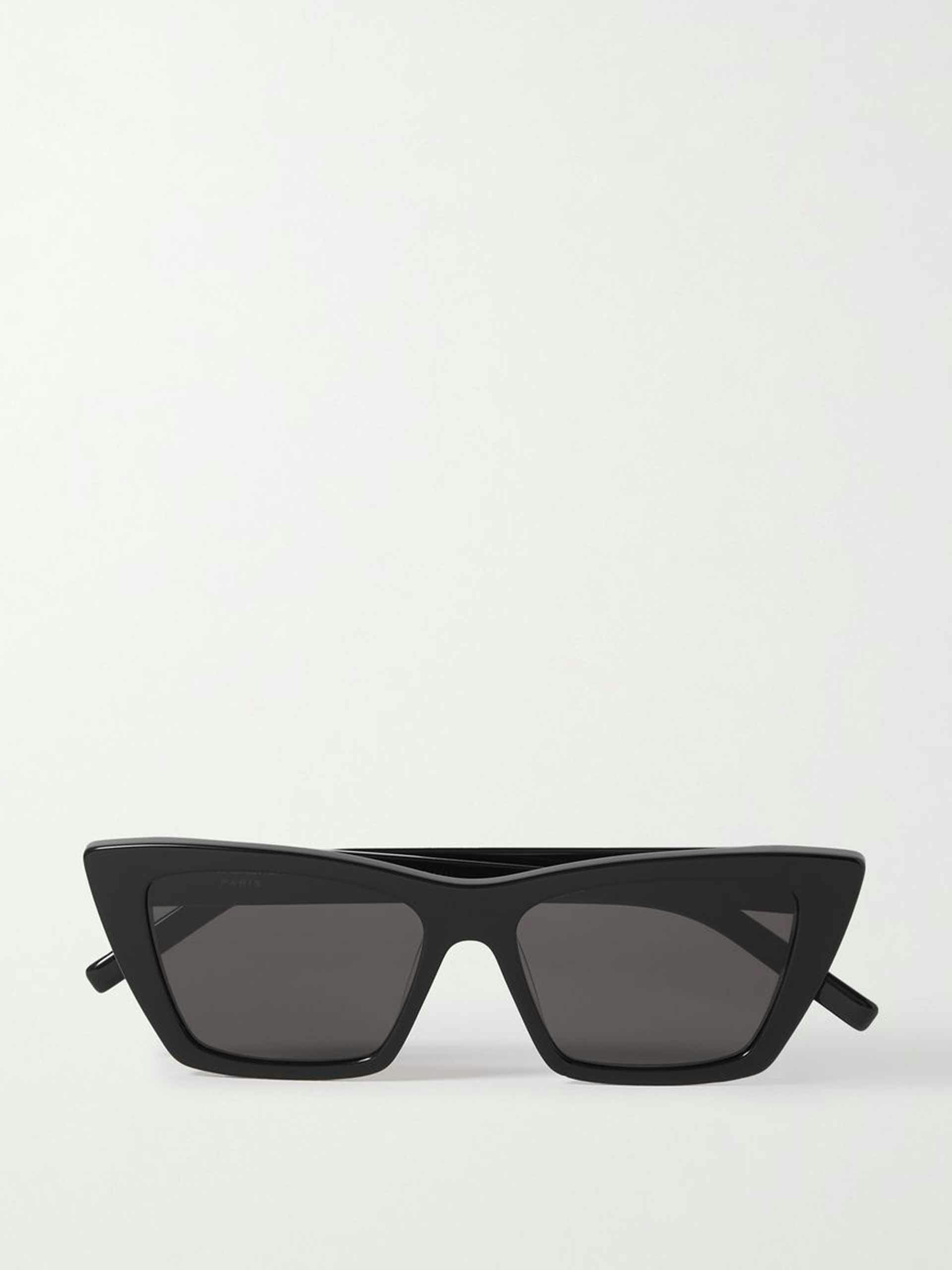 Black cat-eye acetate sunglasses
