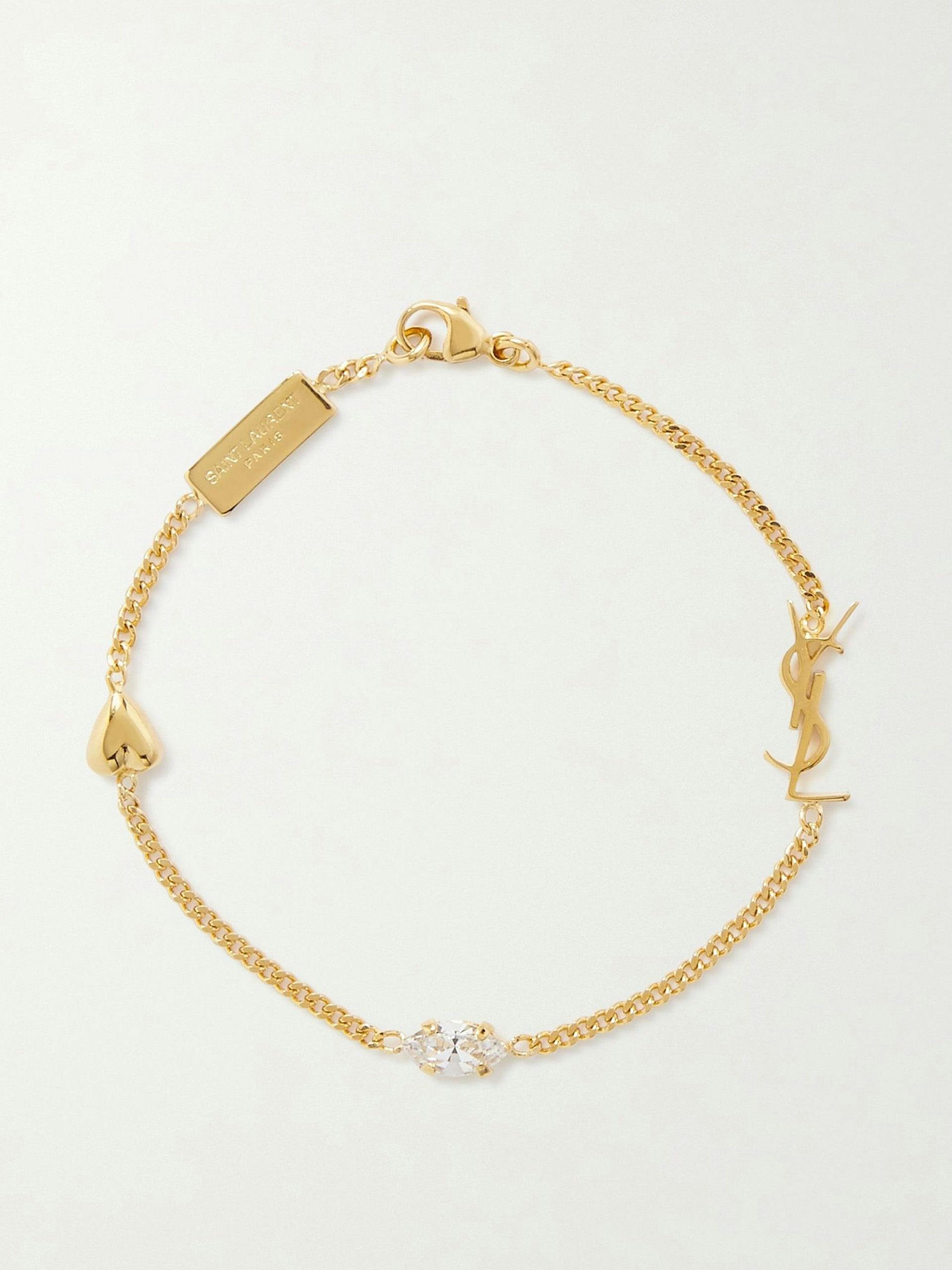 Crystal-embellished gold-tone bracelet