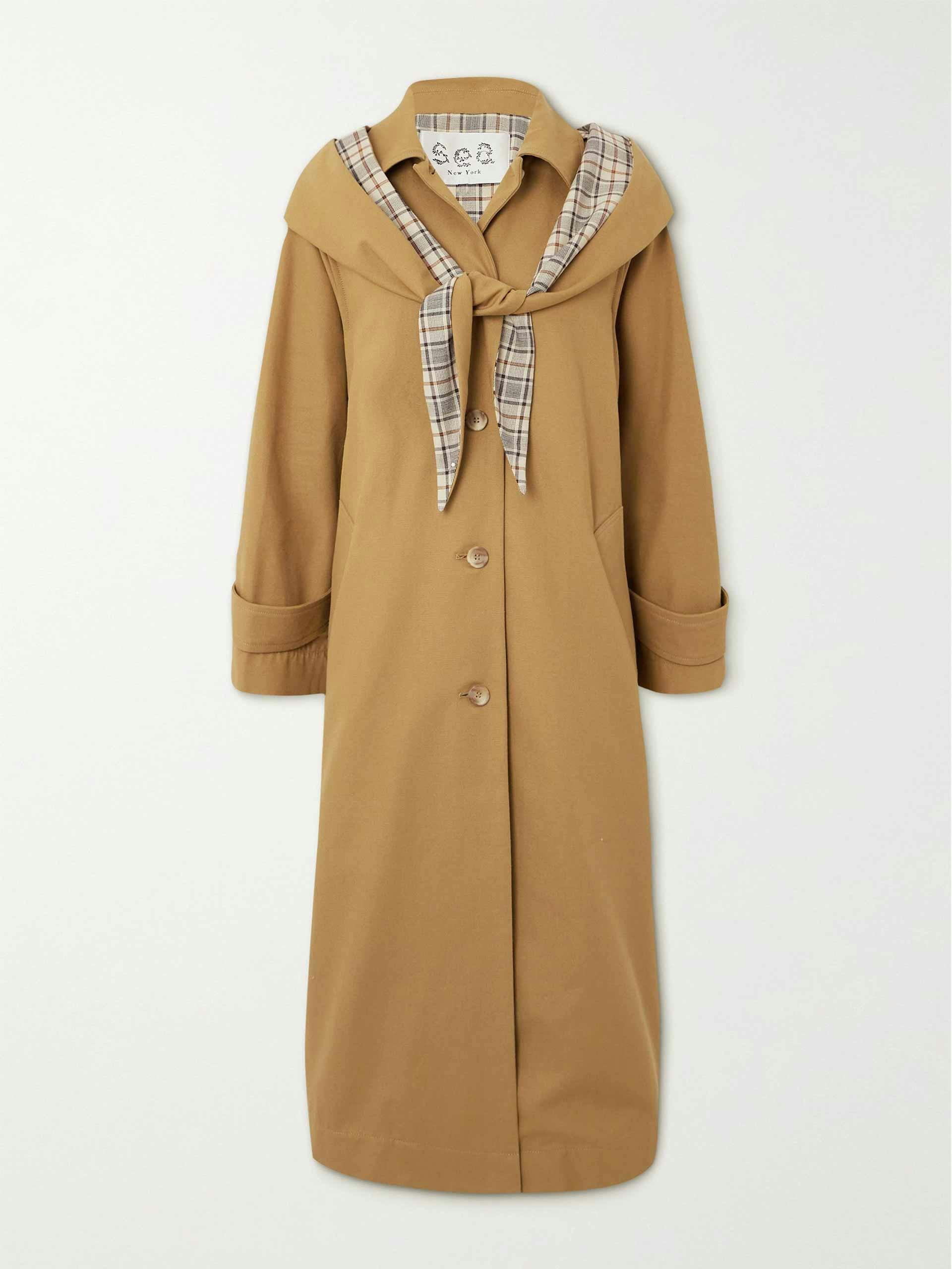 Beatriz layered belted cotton trench coat