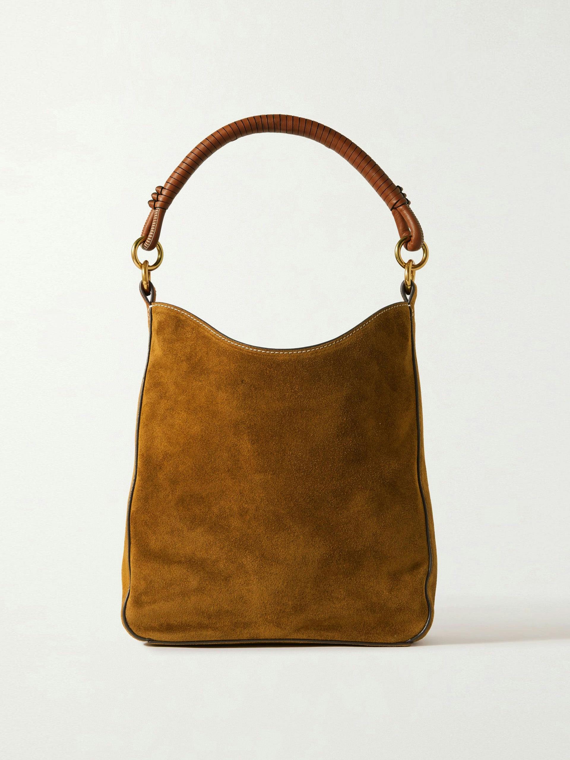 Mel leather-trimmed suede tote