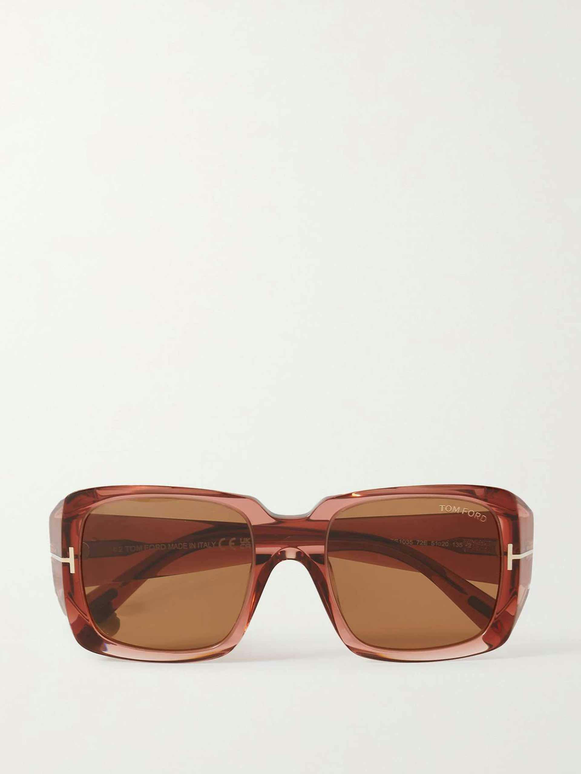 Pink square-frame acetate sunglasses