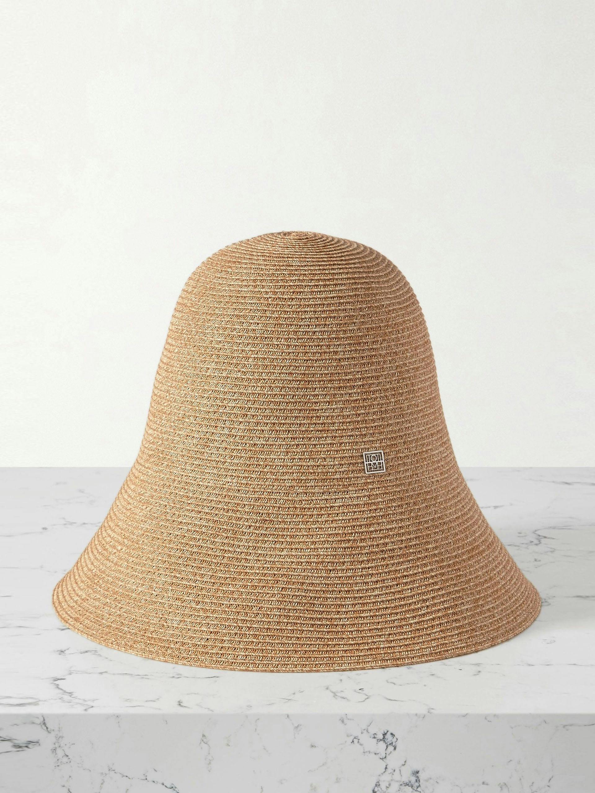 Embellished straw bucket hat