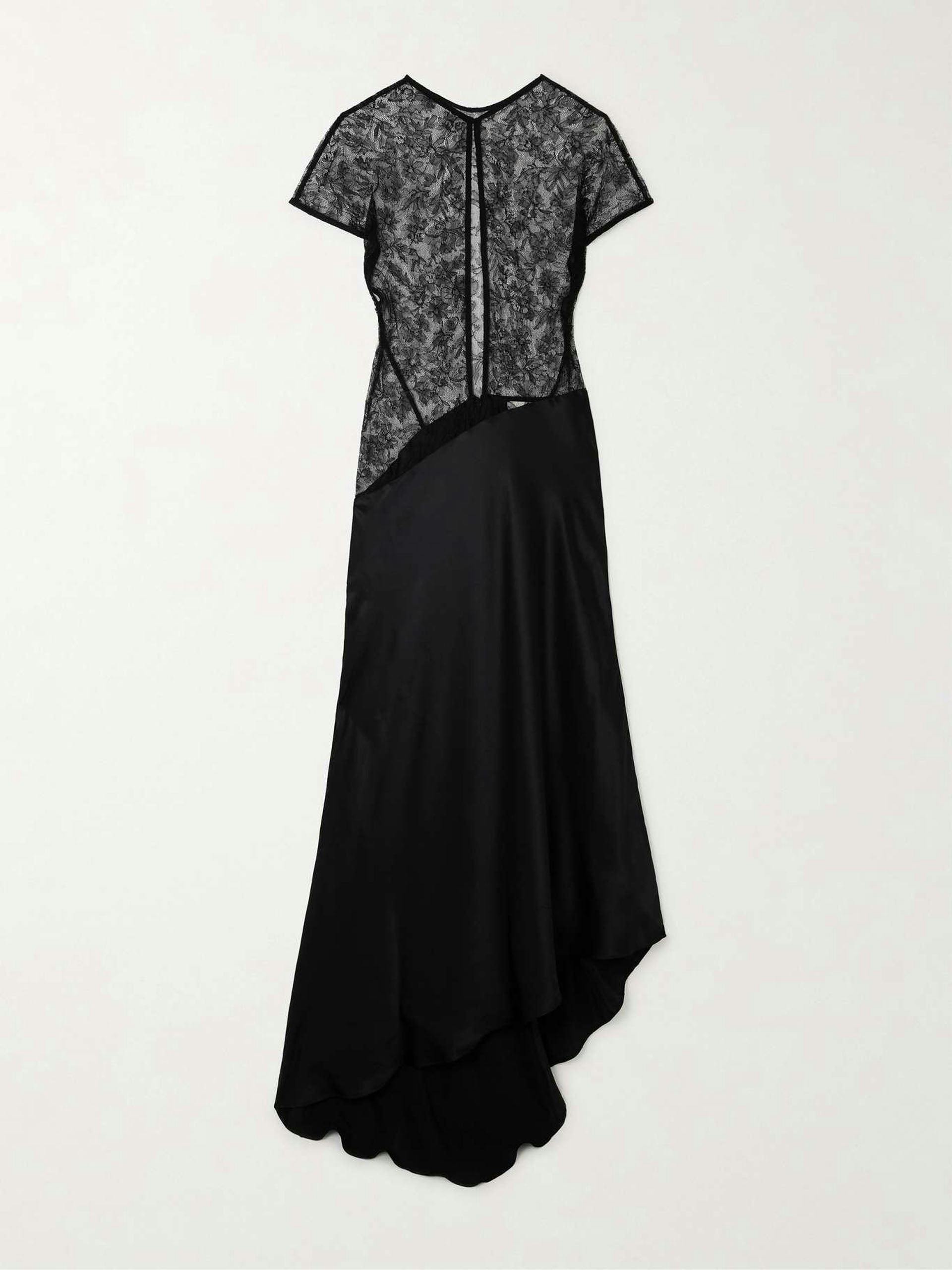 Beline lace and silk-satin maxi dress