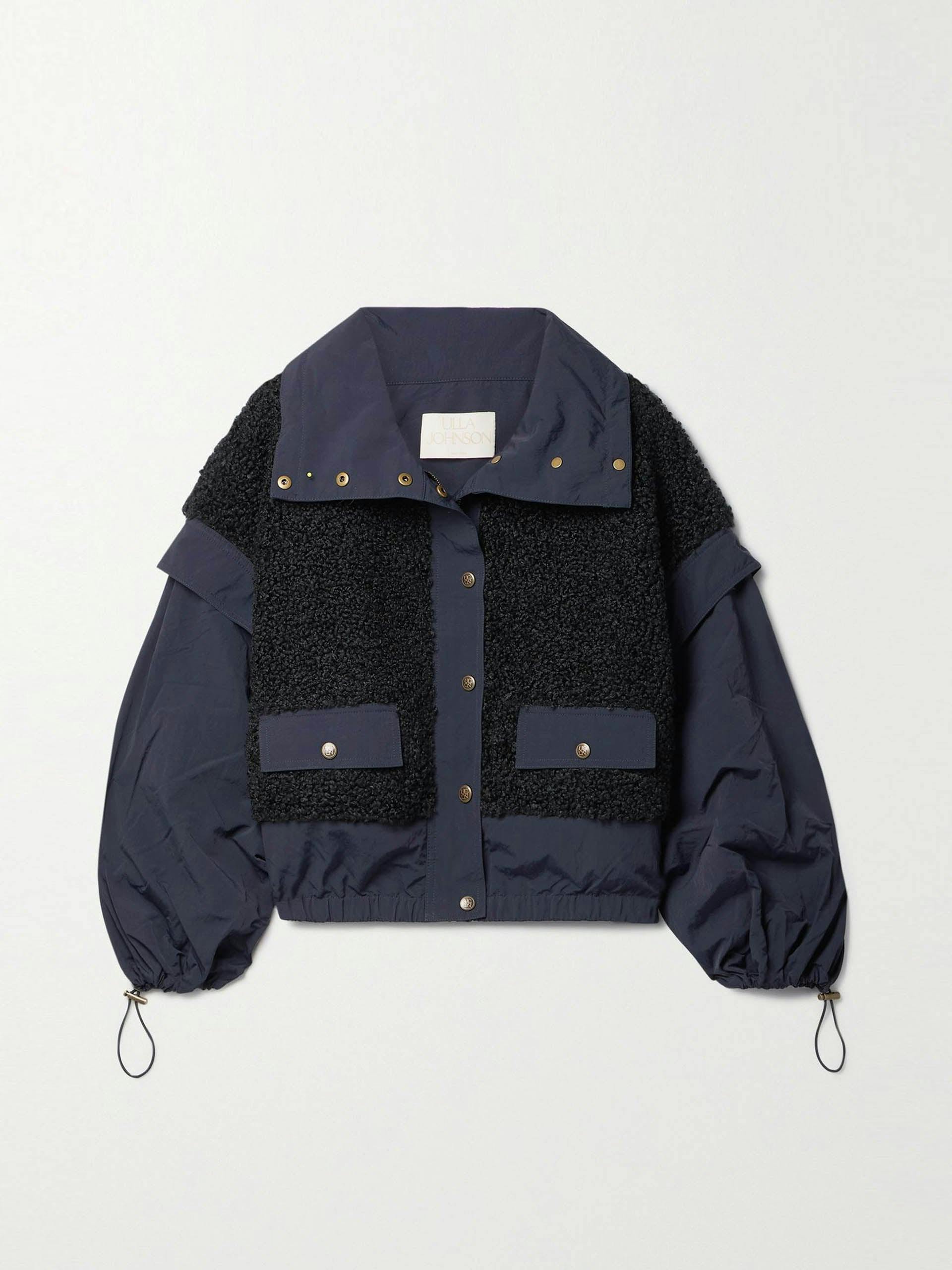 Navy shell and fleece jacket