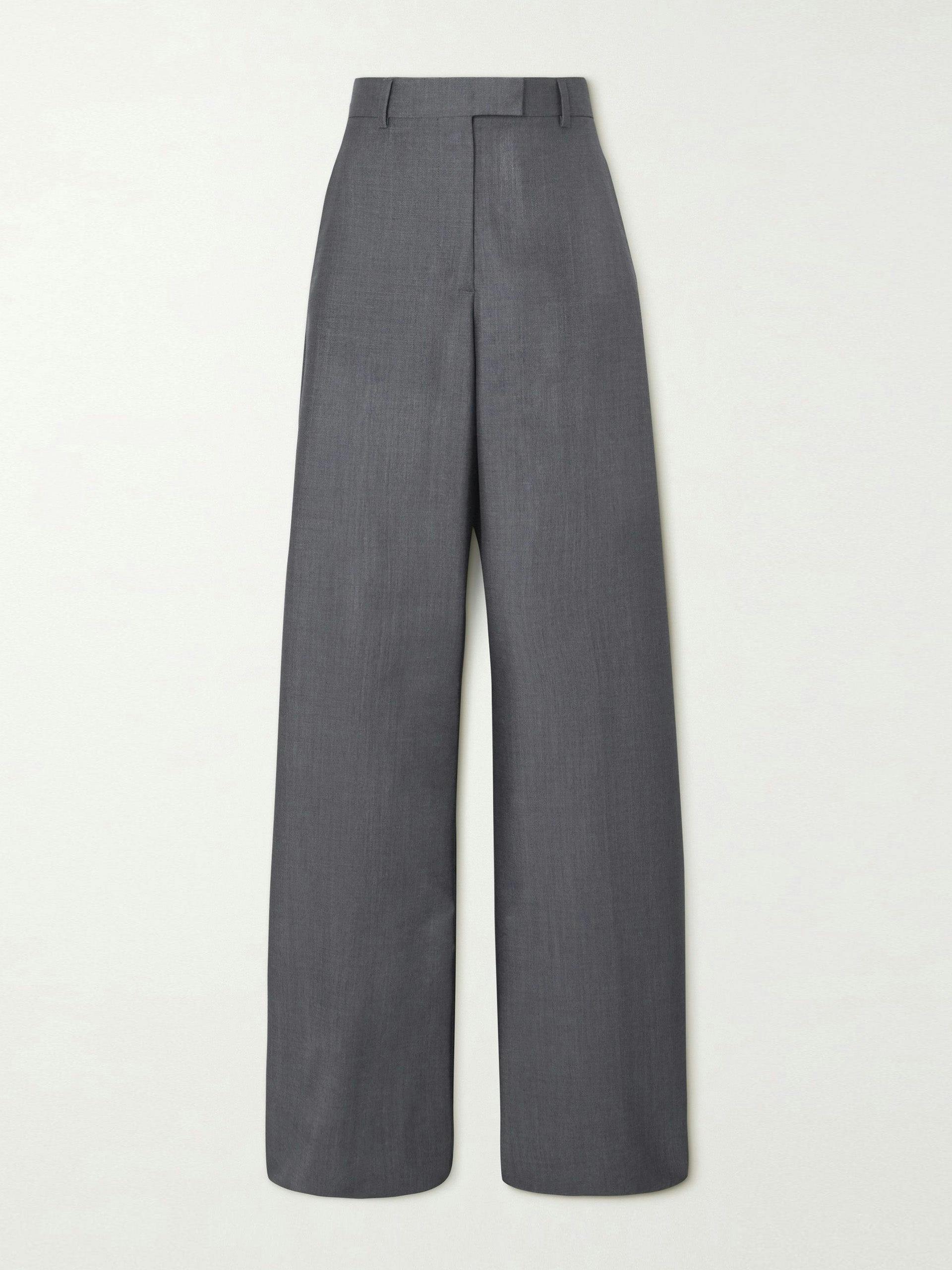 Mohair and wool-blend wide-leg pants