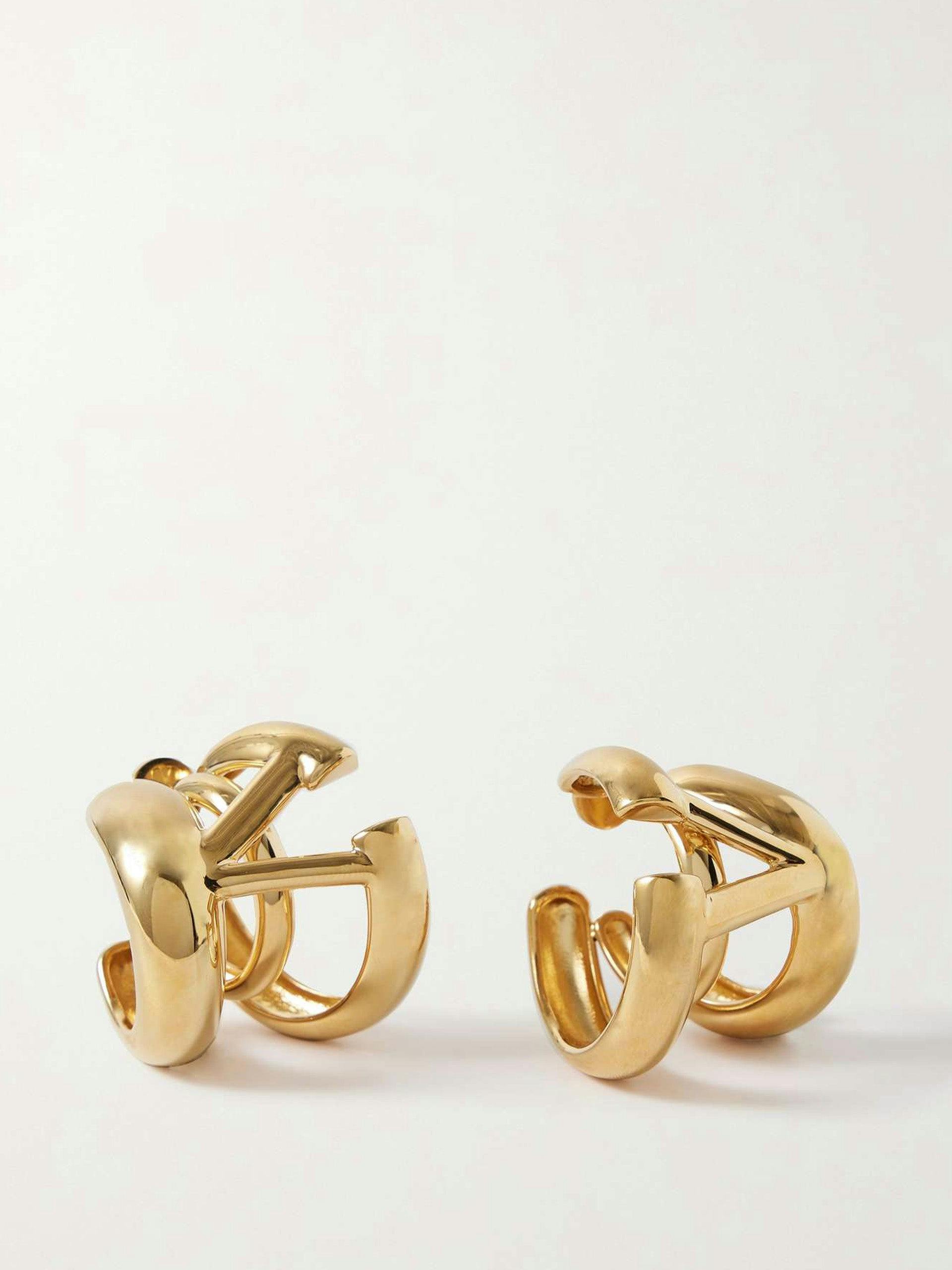 VLOGO gold-tone hoop earrings