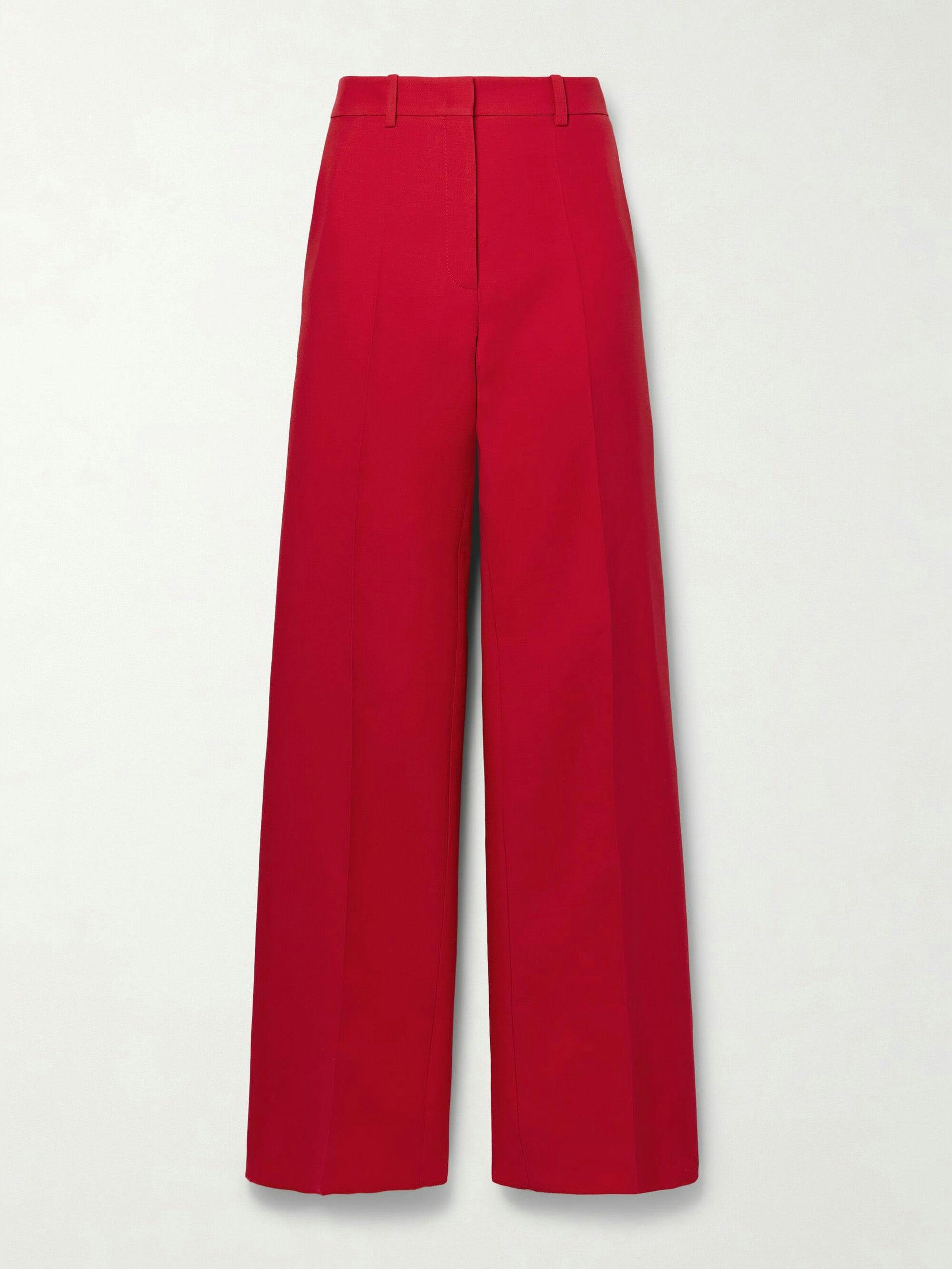 Wool and silk-blend crepe straight-leg pants