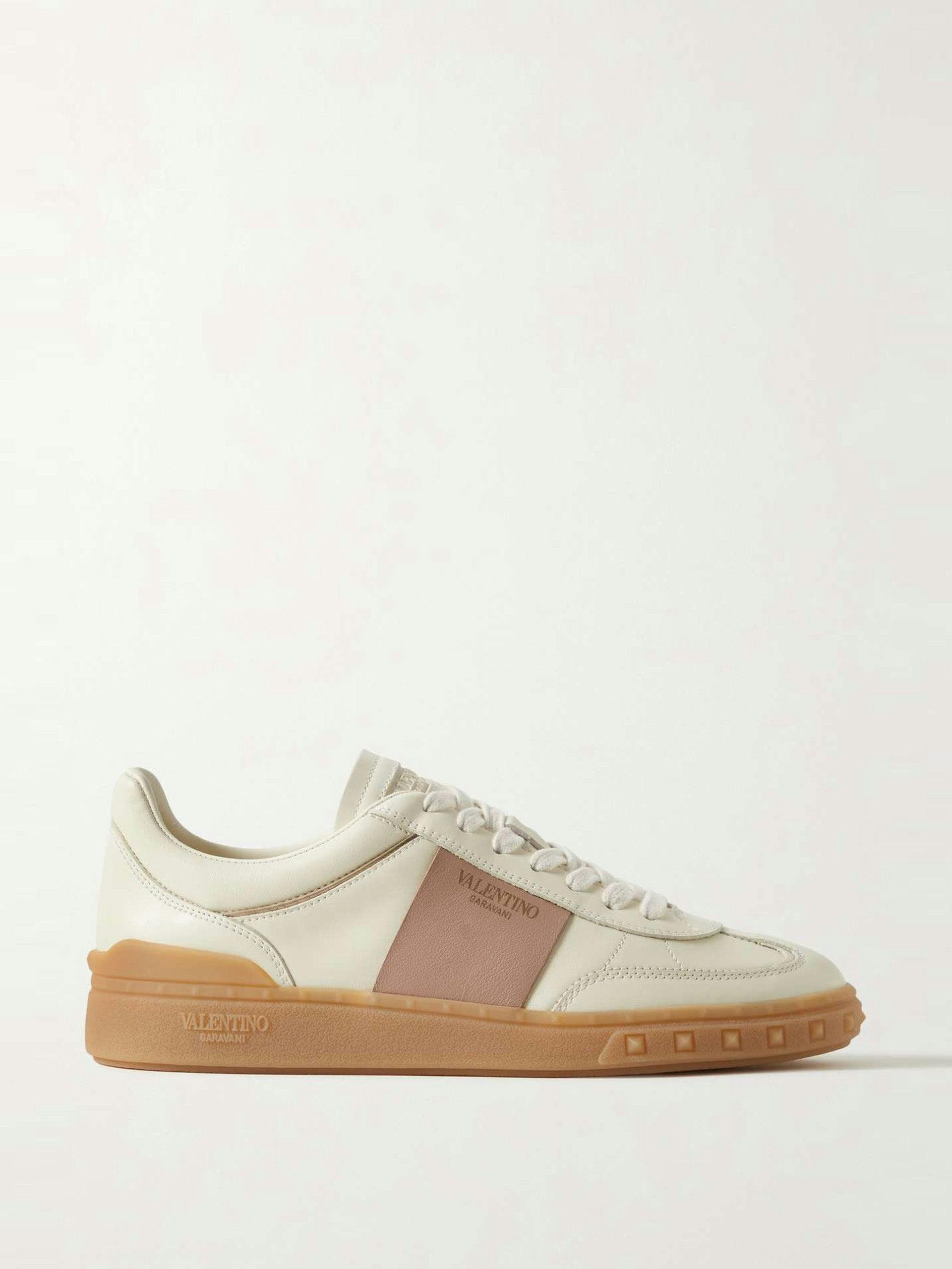 Two-tone leather sneakers