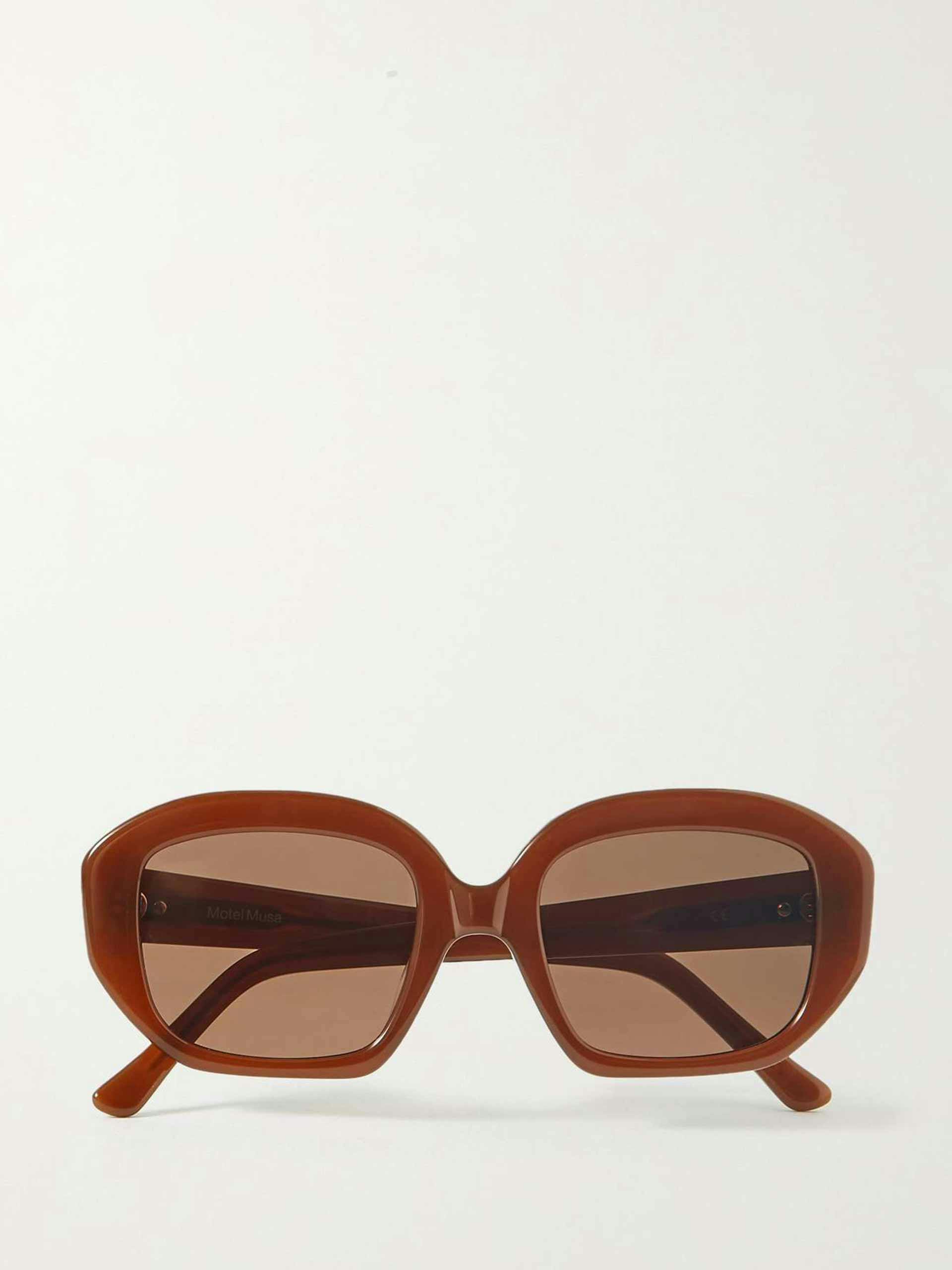 Brown square-frame acetate sunglasses
