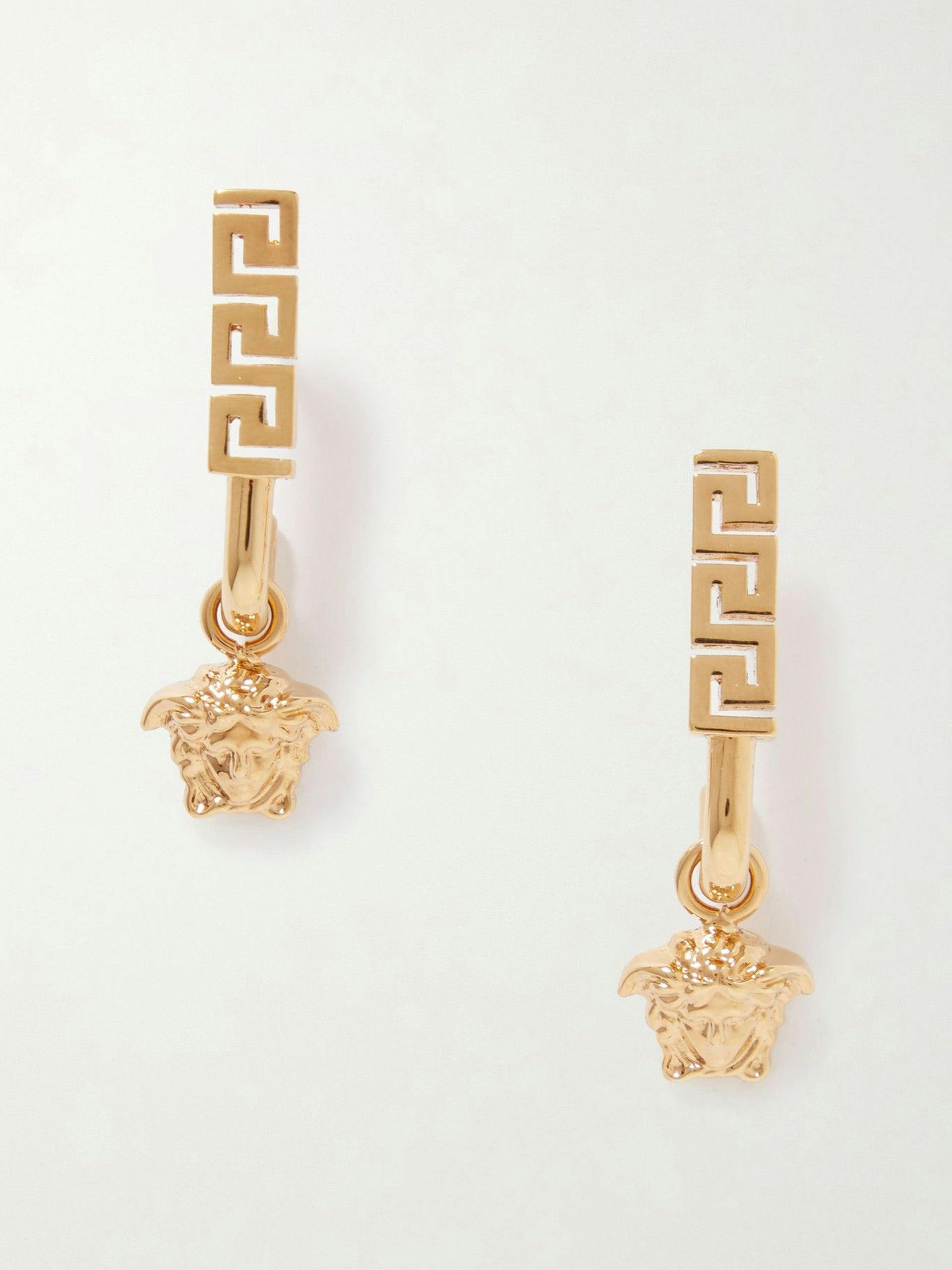 Medusa gold-tone earrings