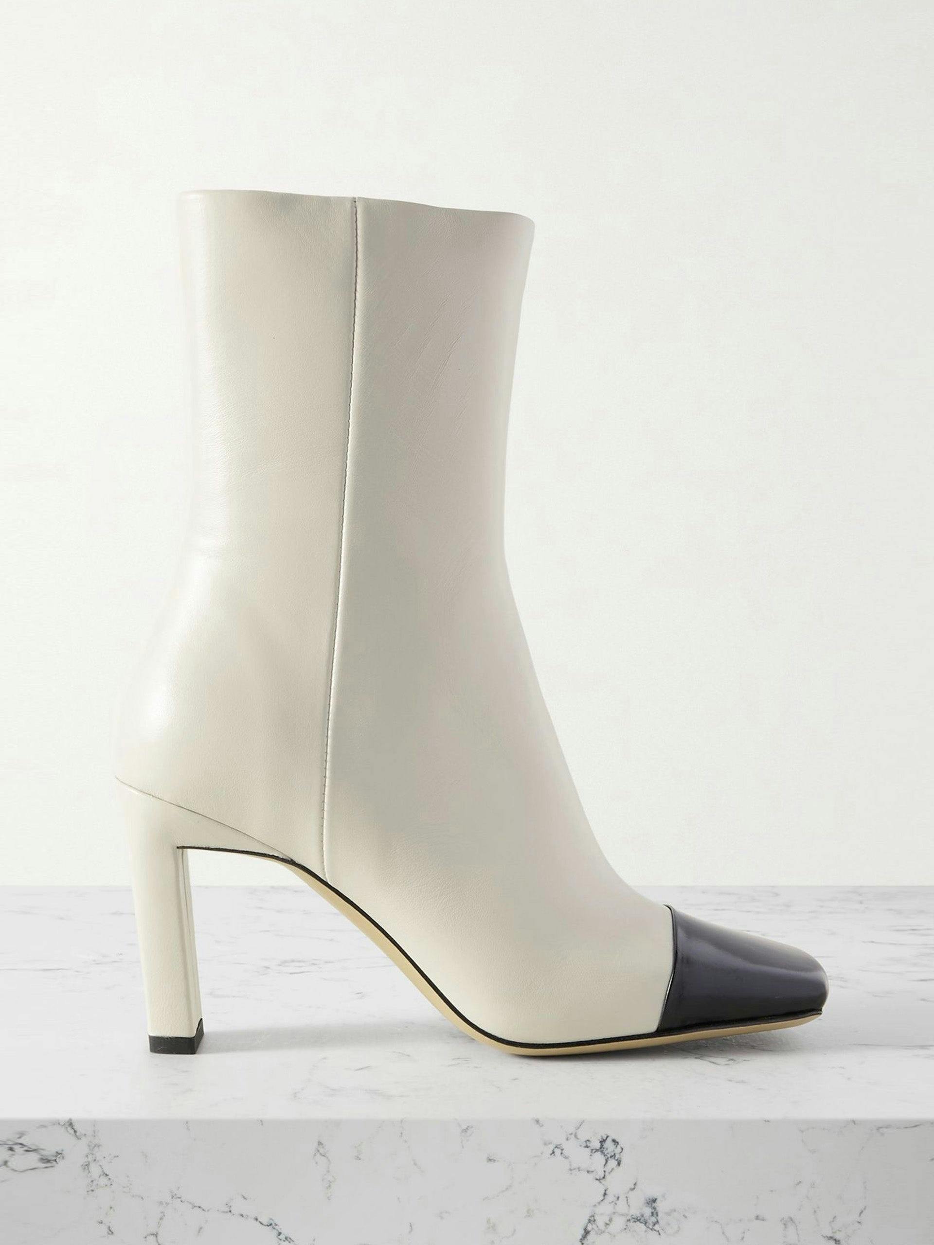 Isa two-tone leather ankle boots