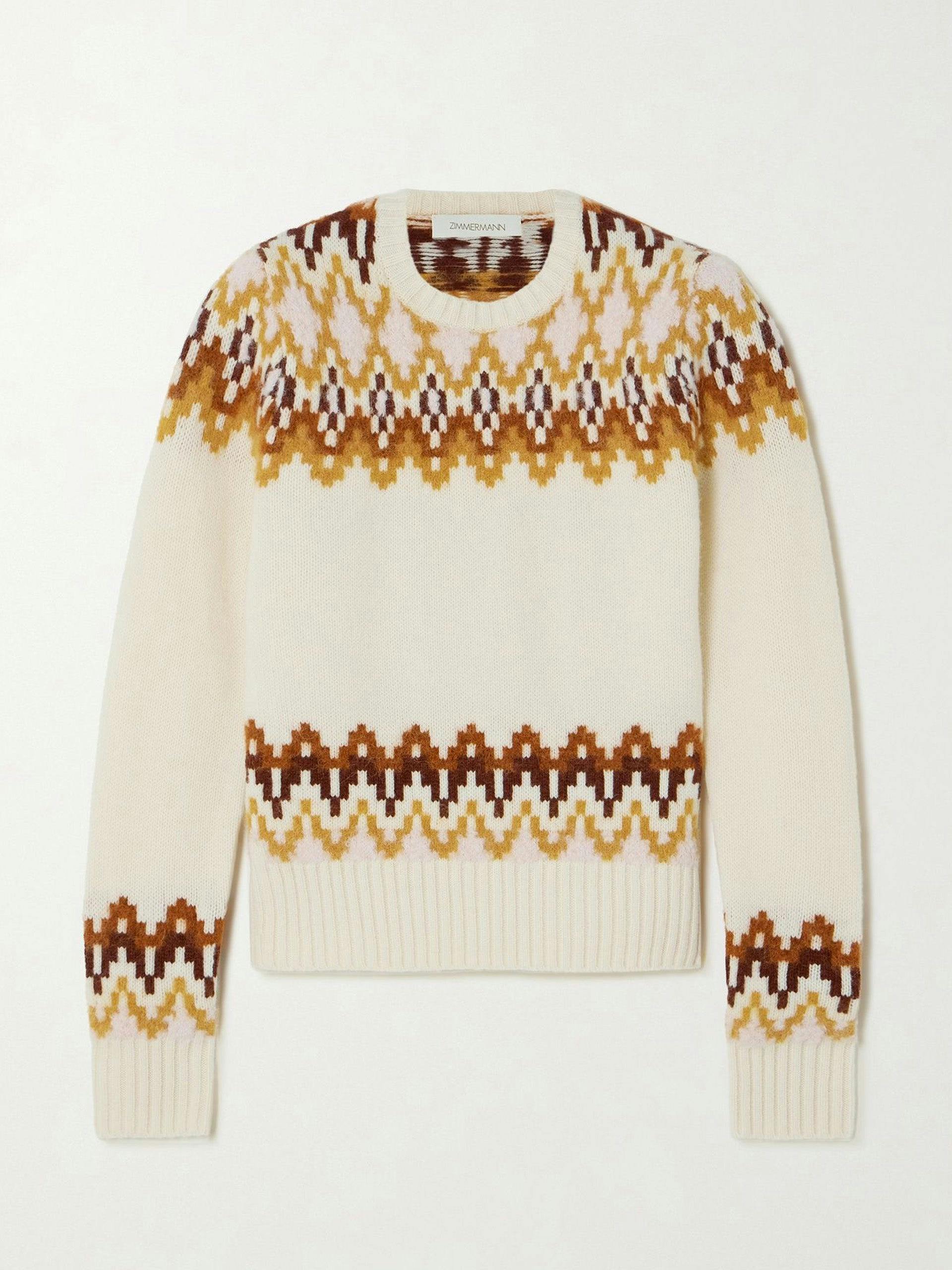 Lyrical Fair Isle merino wool-blend sweater