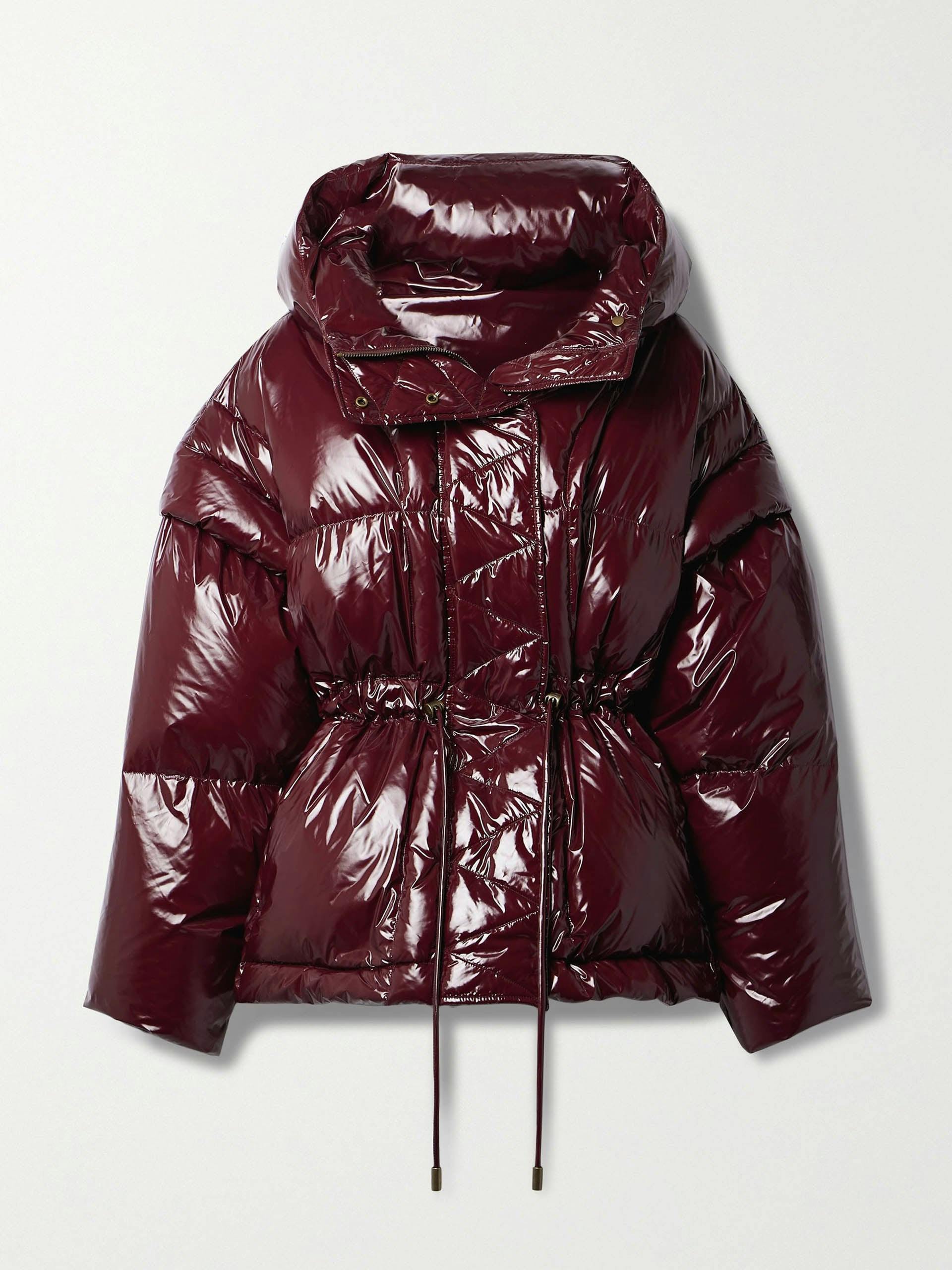 Rhodes convertible hooded quilted glossed-shell down coat
