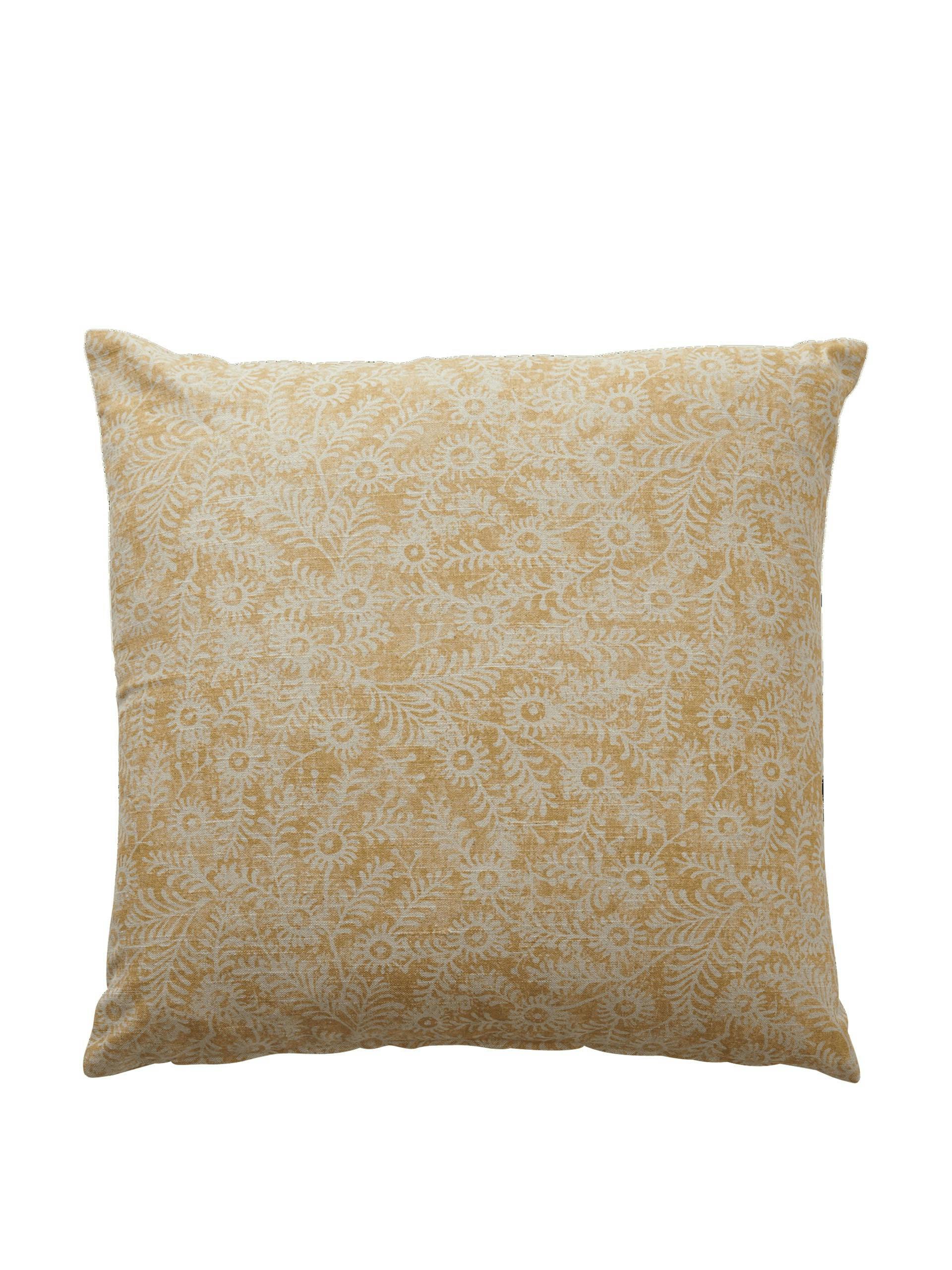 Large square cushion in yellow