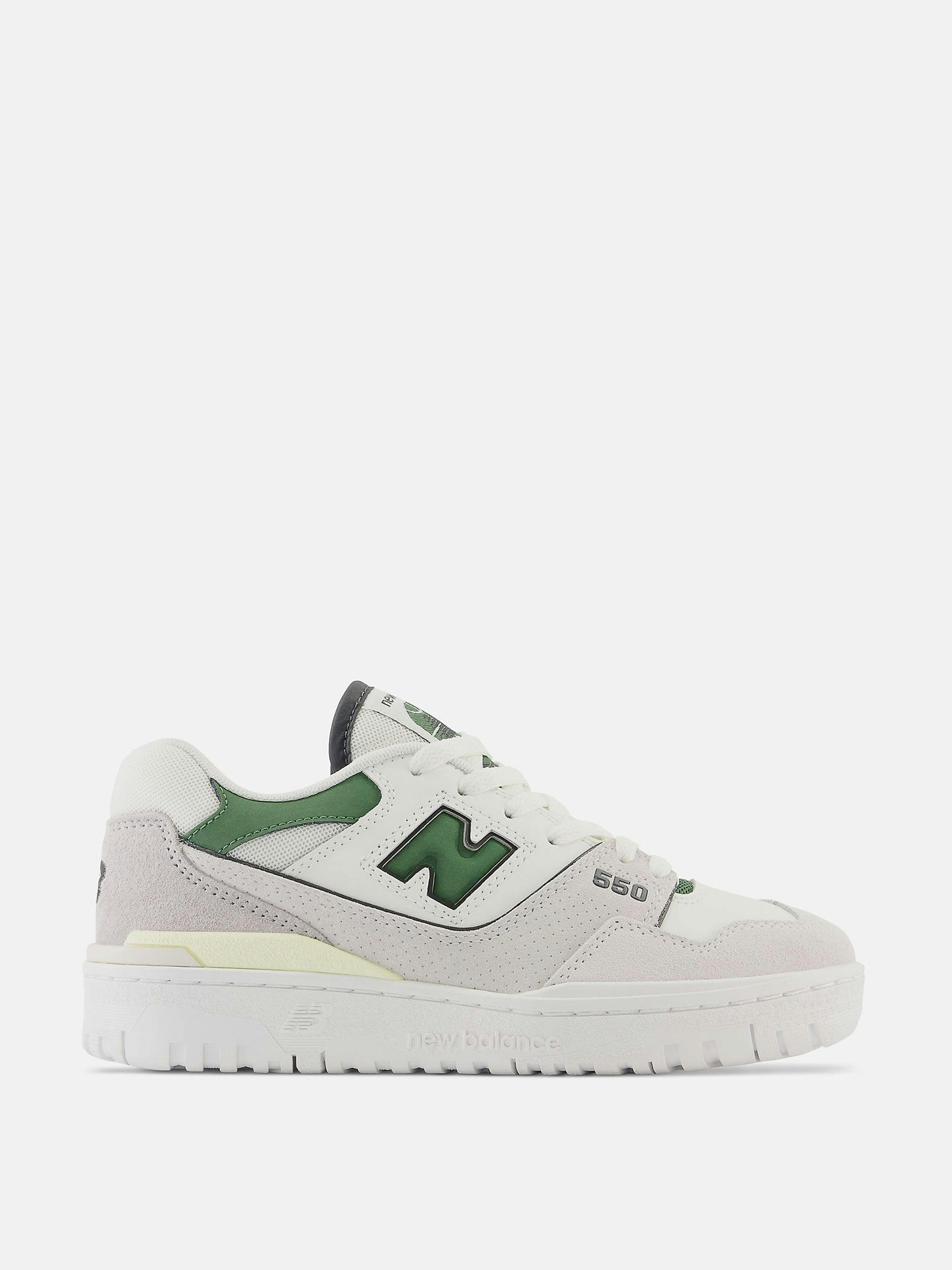 White and green 550 trainers